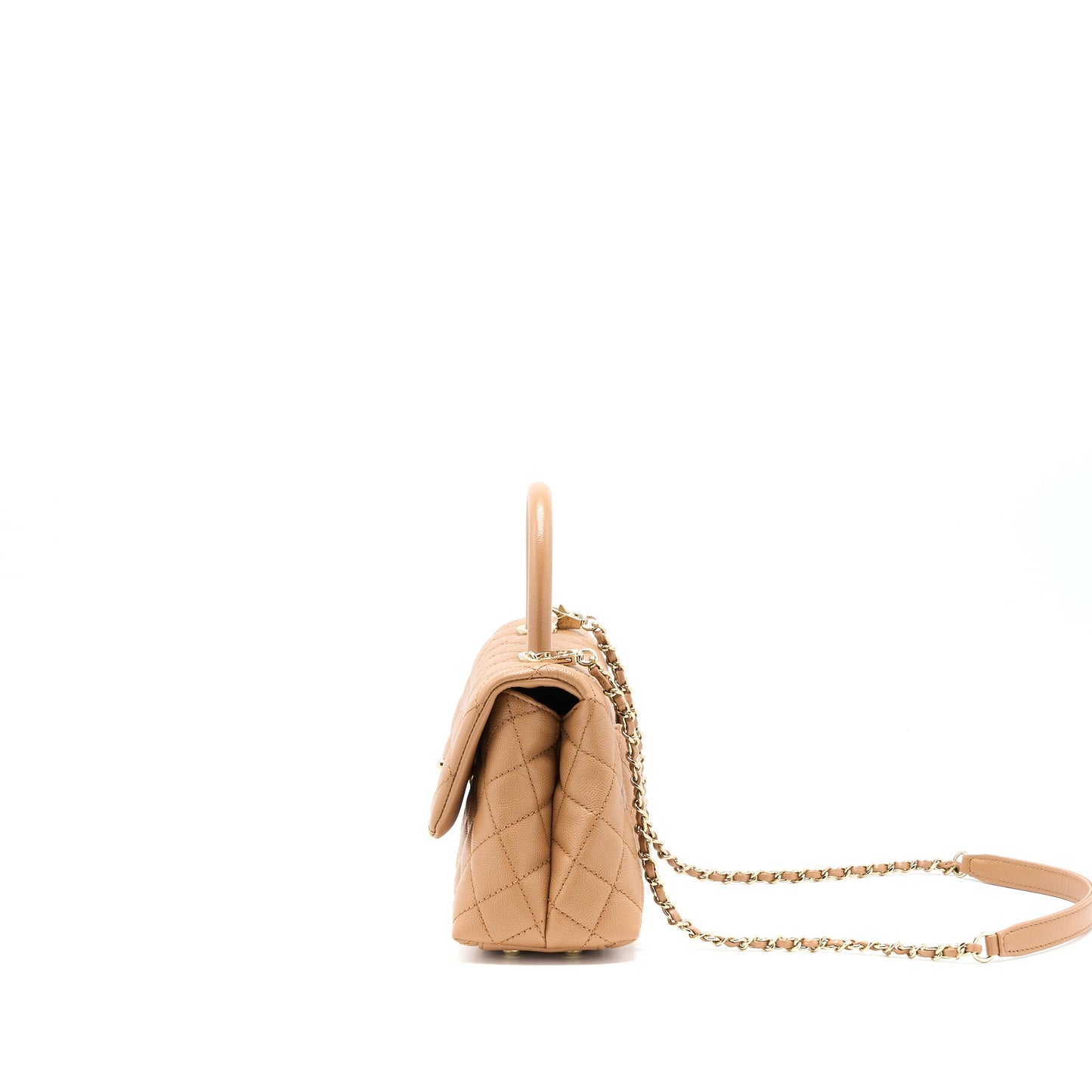 Chanel Small Coco Handle Caviar Brown