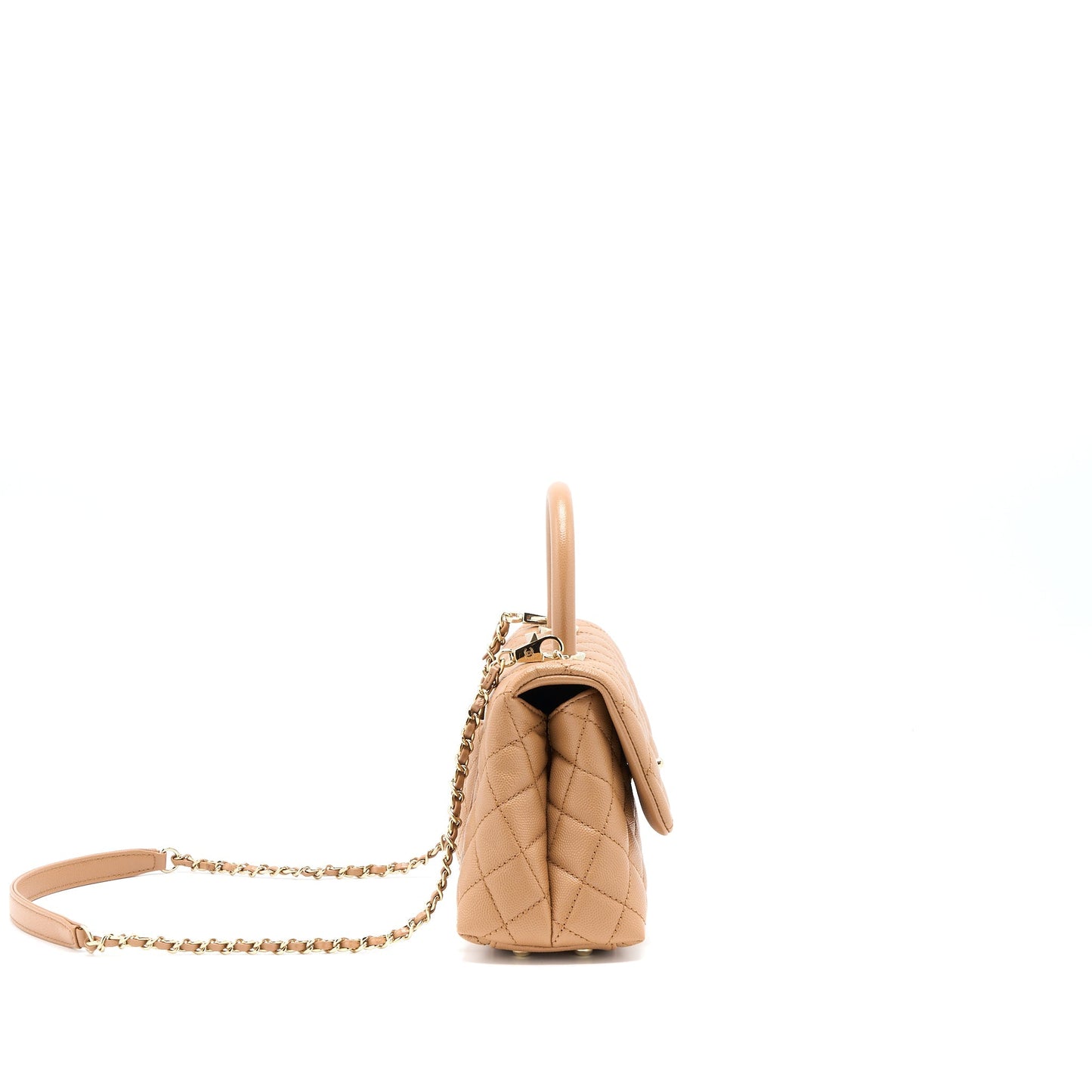 Chanel Small Coco Handle Caviar Brown