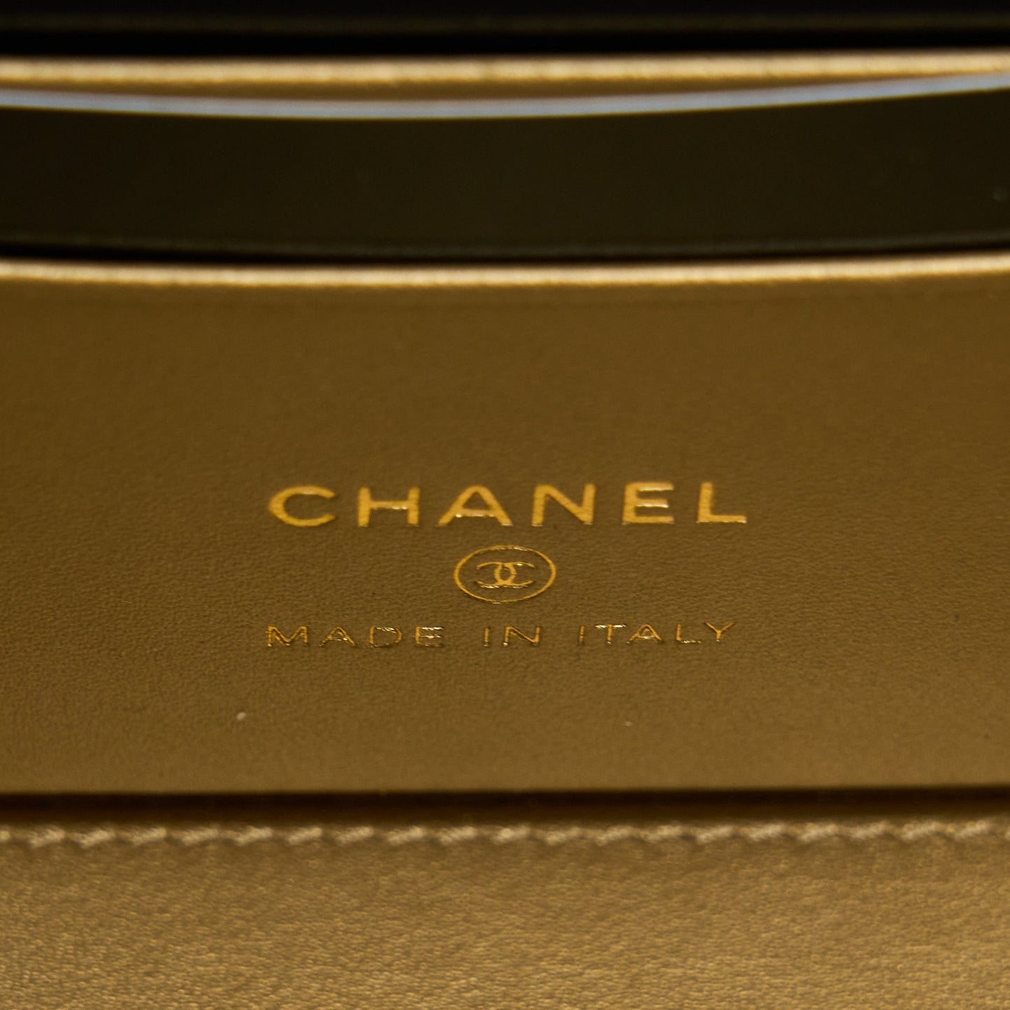 Chanel 22B Pearl Crush Long Vanity With Chain Lambskin Black