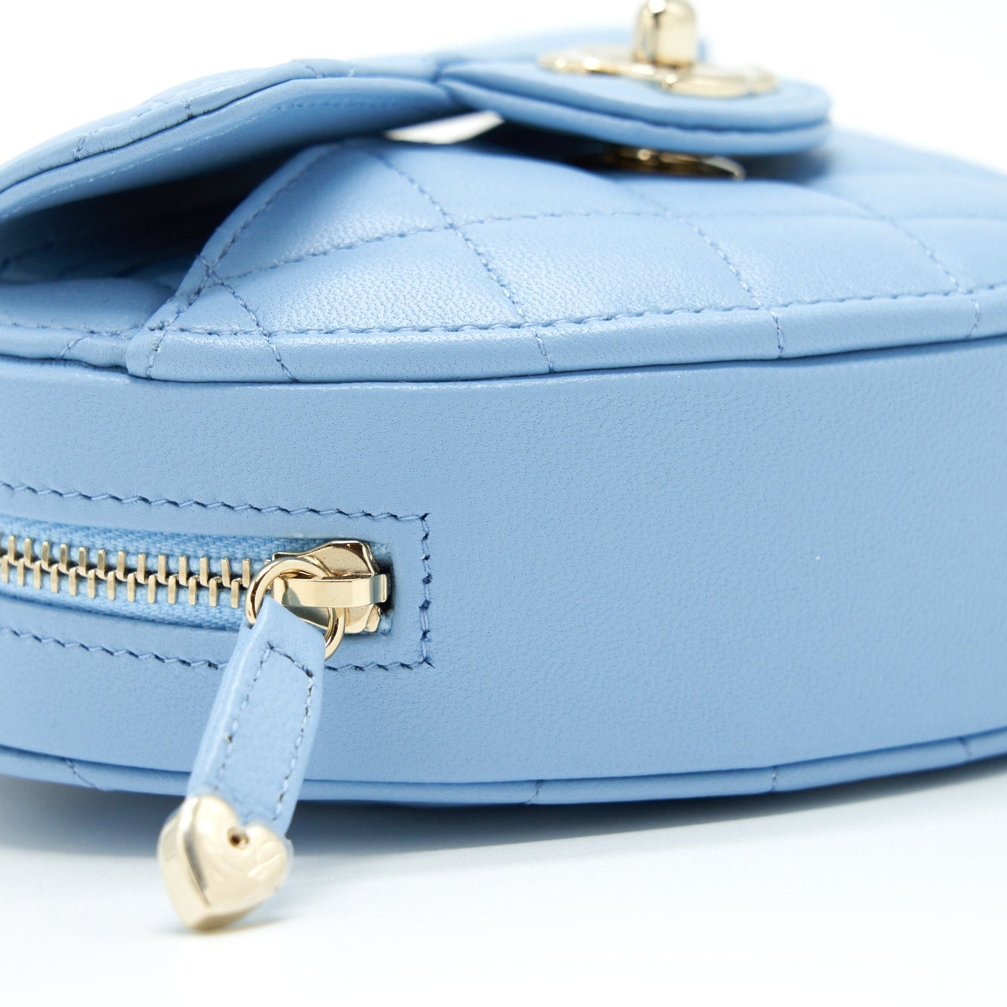 Chanel 22S Small Heart Bag Lambskin Light Blue L