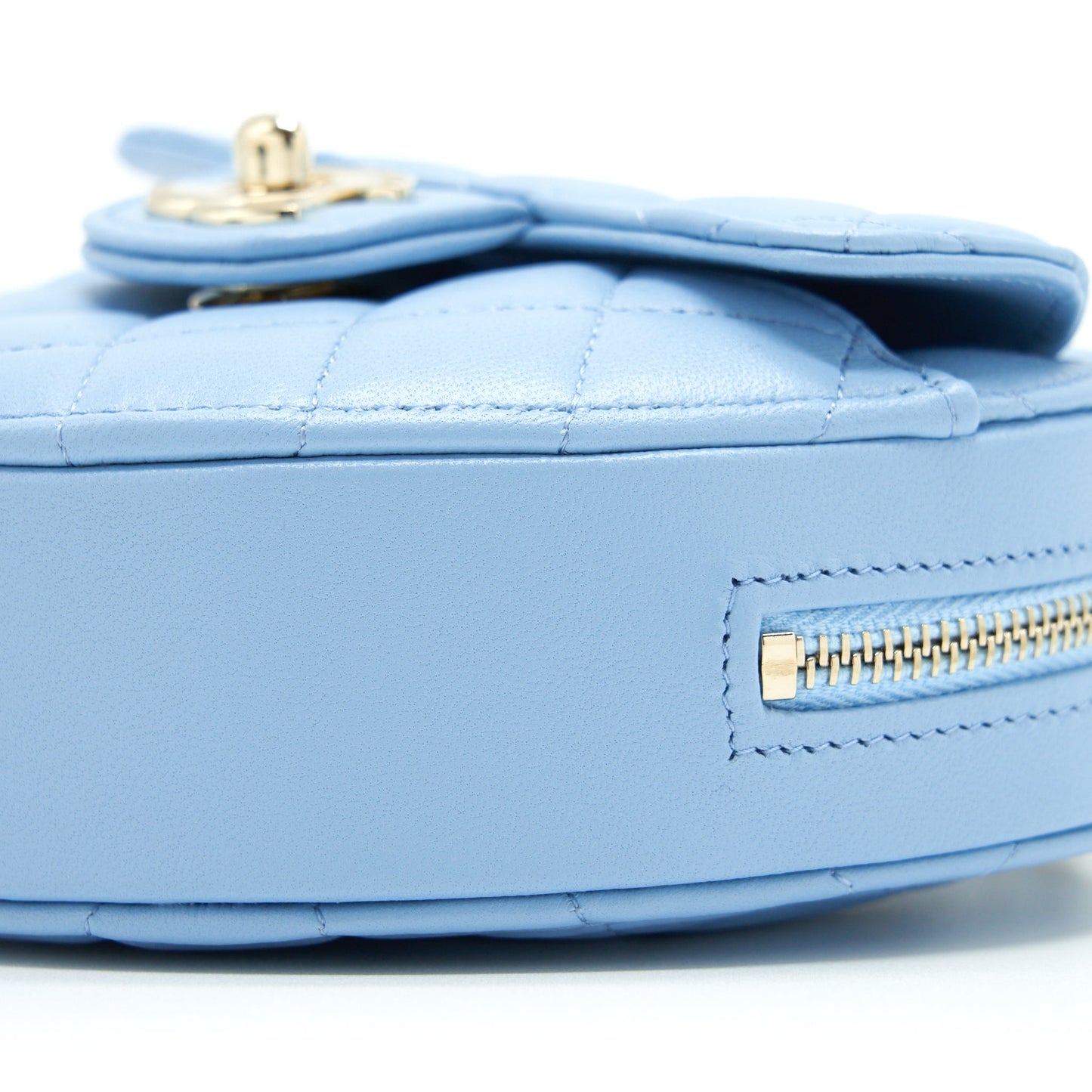 Chanel 22S Small Heart Bag Lambskin Light Blue L