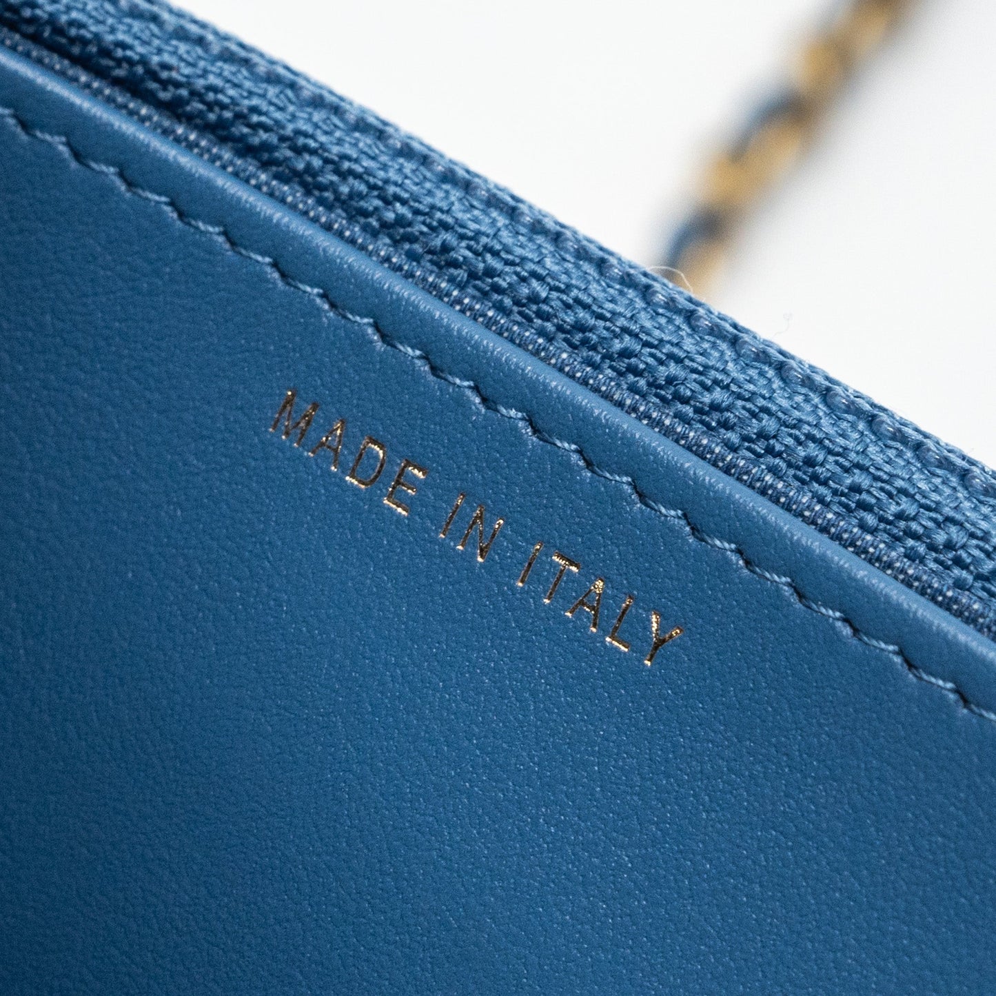 Chanel 22C Pearl Crush wallet on chain Denim blue (microchip)