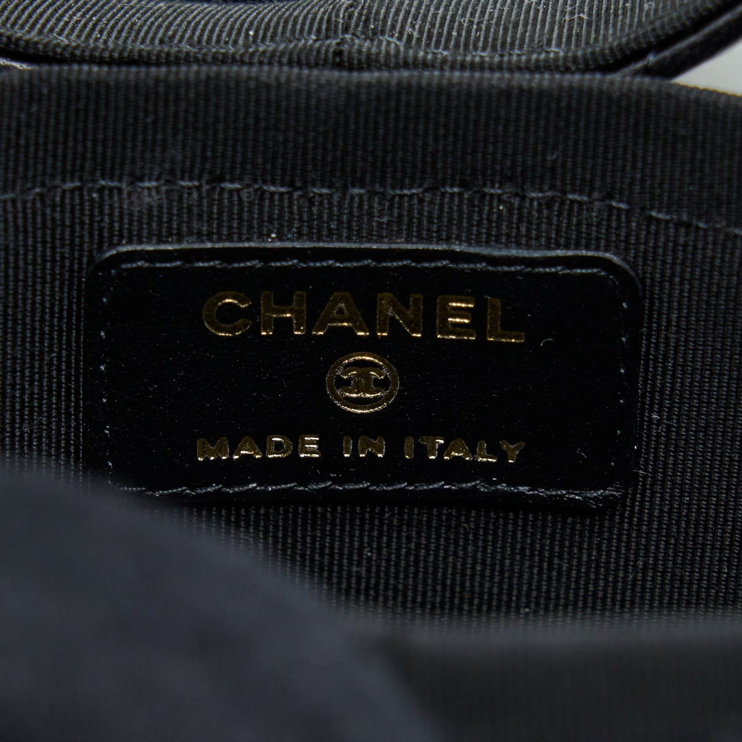 Chanel Mini Round Vanity With Chain Lambskin Black L