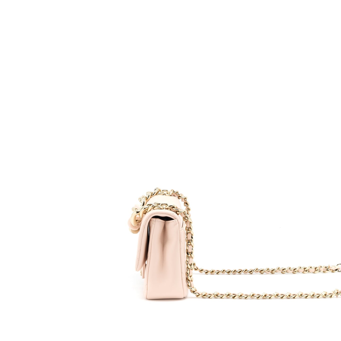 Chanel 22C Rectangular Flap Bag with Giant Top Handle Lambskin Pink L(Microchip)