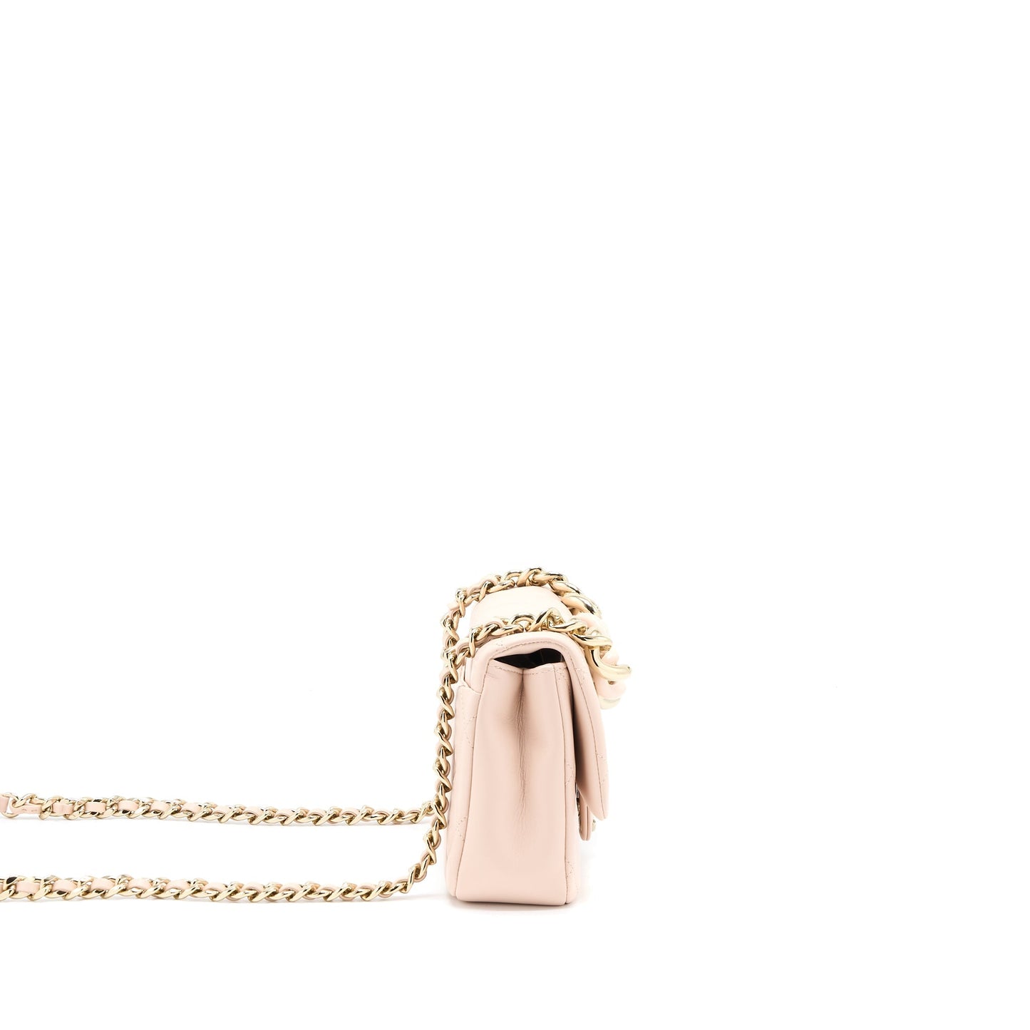 Chanel 22C Rectangular Flap Bag with Giant Top Handle Lambskin Pink L(Microchip)