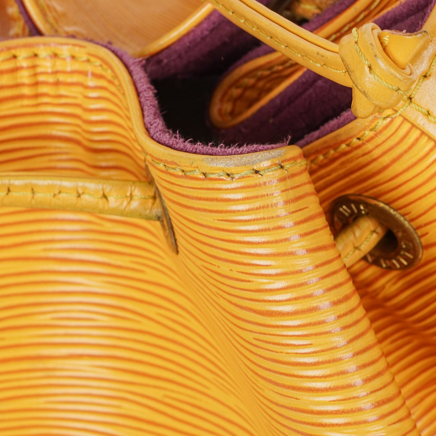 Louis Vuitton Petit Noe Yellow EPI Leather Shoulder Bag
