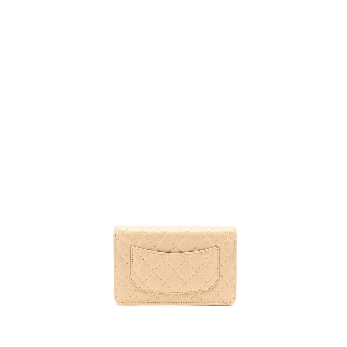 Chanel Classic Wallet On Chain Caviar Beige  (Microchip)