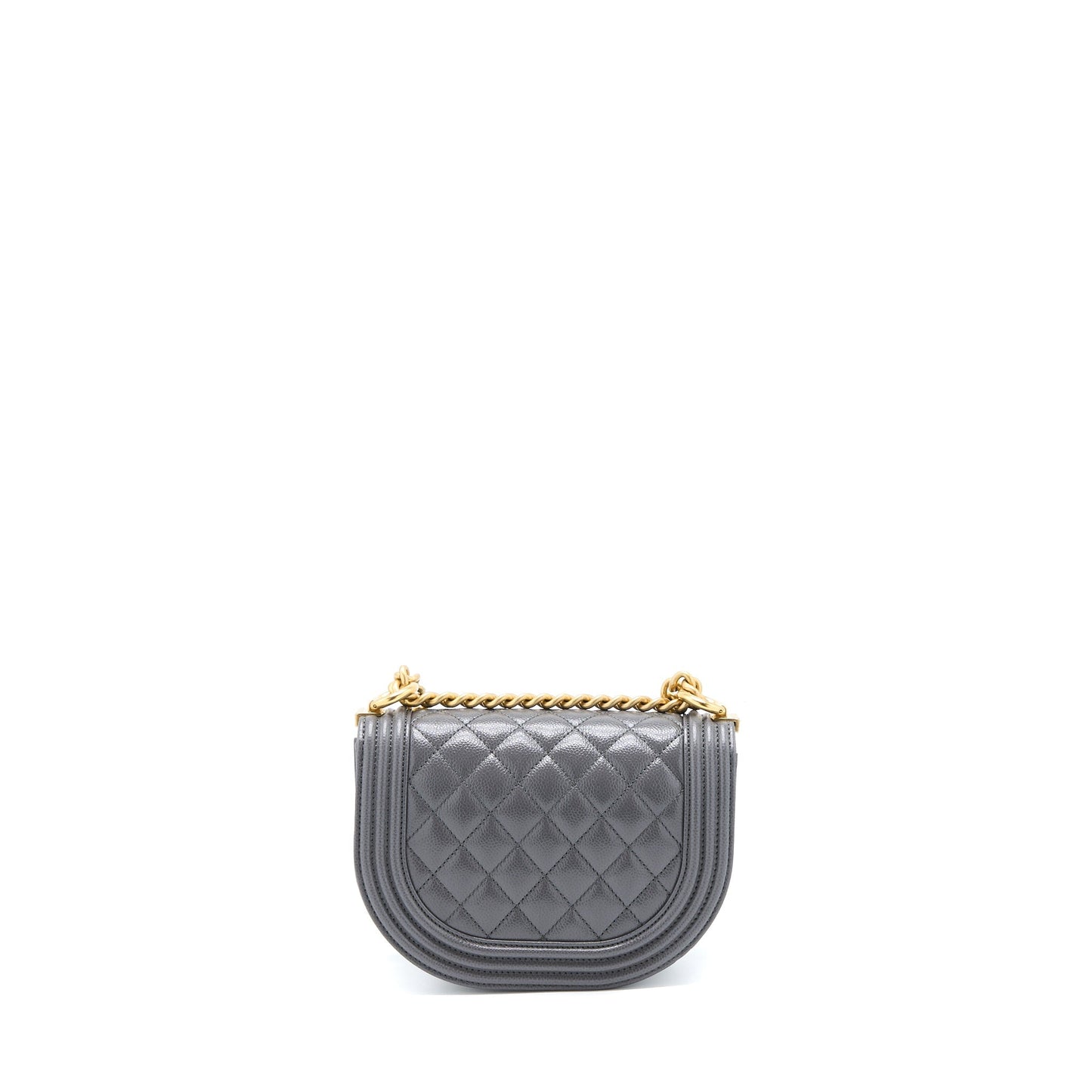 Chanel 22A Boy Messenger Bag Caviar Grey  (Microchip)