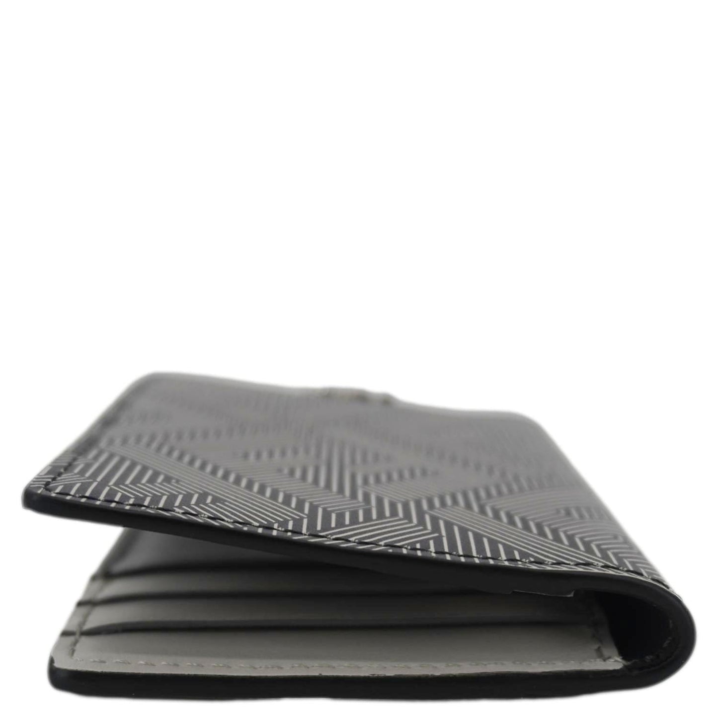 FENDI Shadow Leather Card Holder Gray