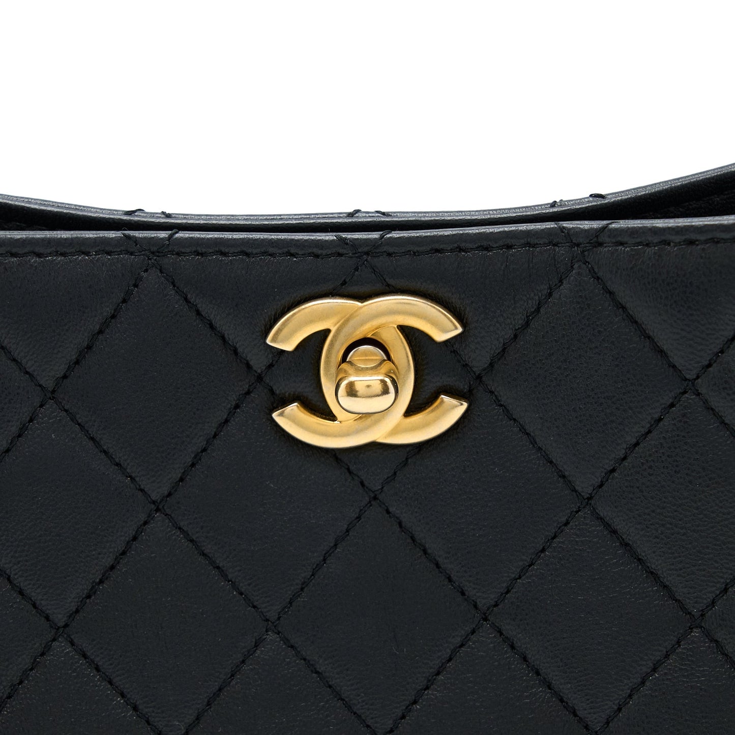 Chanel 23C Pearl Crush Hobo Bag Lambskin Black Brushed  (Microchip)
