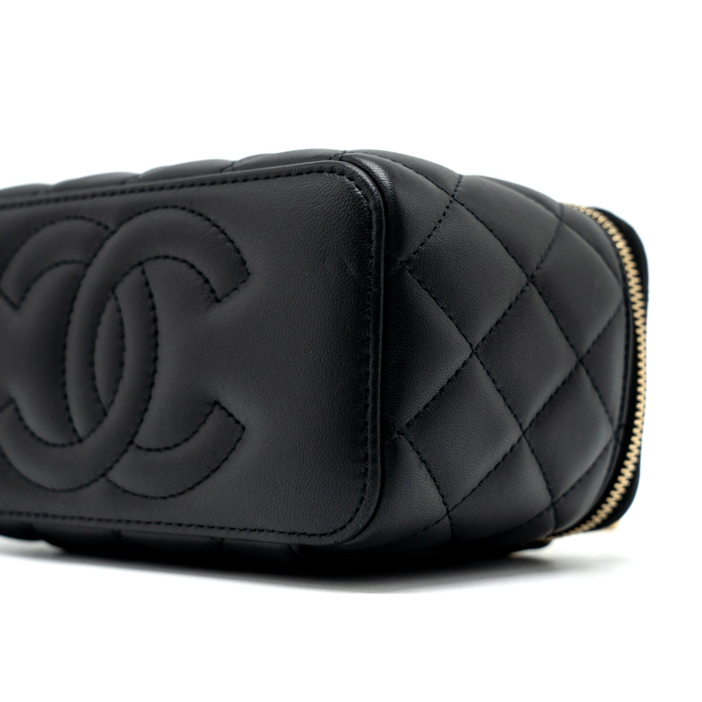 Chanel Pearl Crush Long Vanity with Chain Lambskin Black  (Microchip)