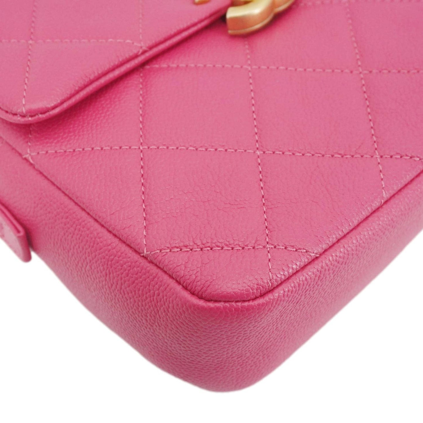 CHANEL Multi Chain Quilted Caviar Leather Backpack Pink