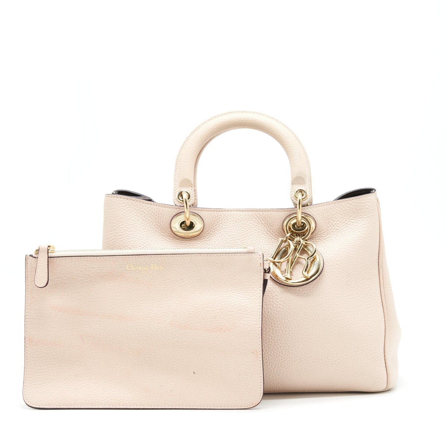 Dior Vip Diorissimo Tote Purse Grained Calfskin Beige