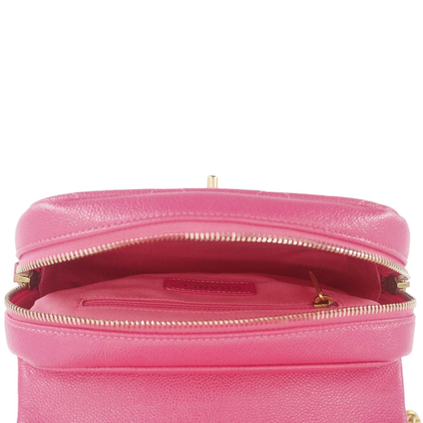 CHANEL Multi Chain Quilted Caviar Leather Backpack Pink