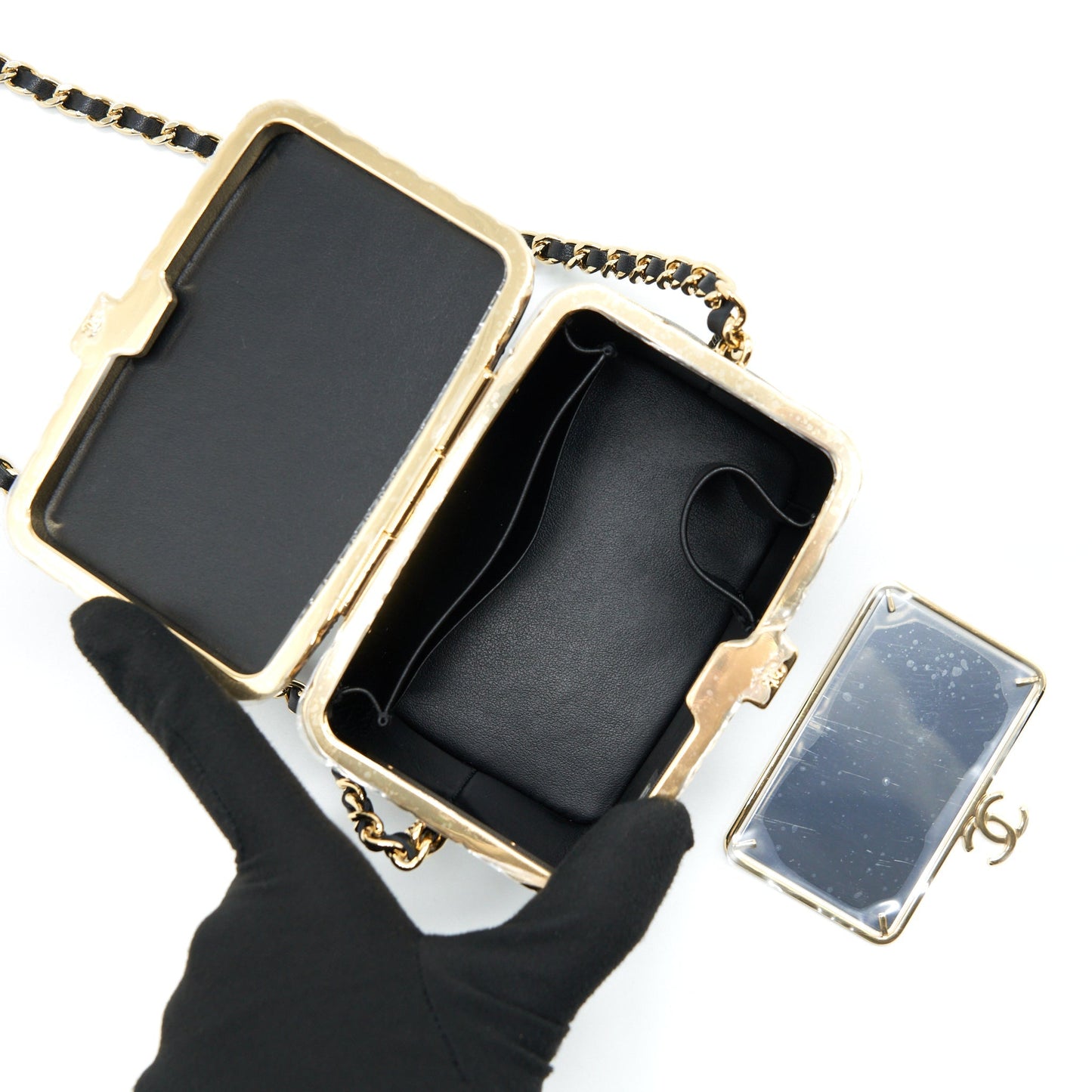 Chanel 22S Small Clic Flap Vanity With Chain Lambskin Black L