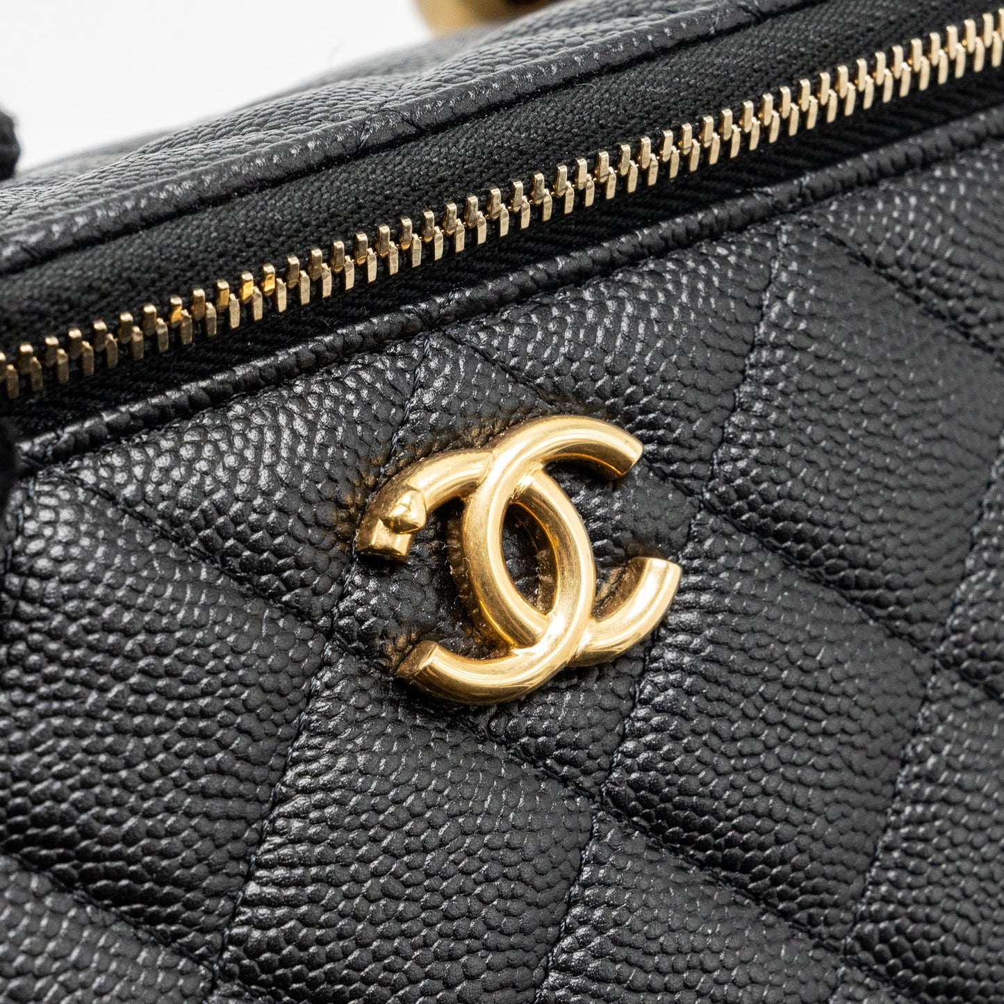 Chanel Coco Love Long Vanity with Adjustable Chain Caviar Black  (microchip)