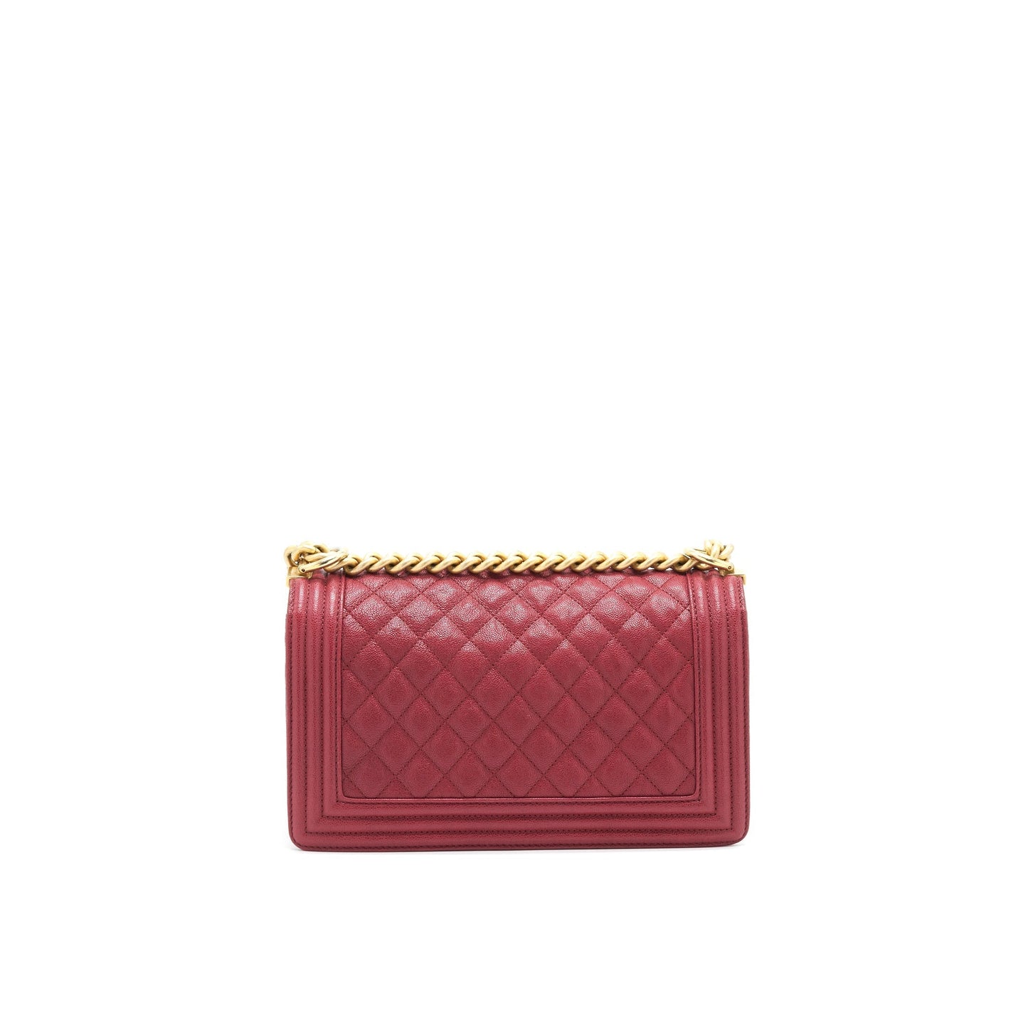 Chanel medium Boy Bag Caviar Raspberry Red brushed