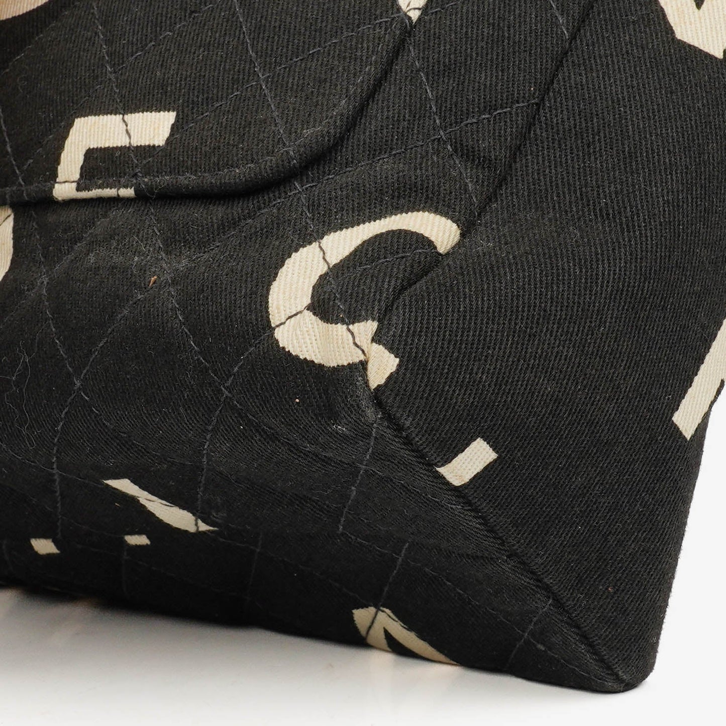 Chanel Black/White Logo Print Tote Bag