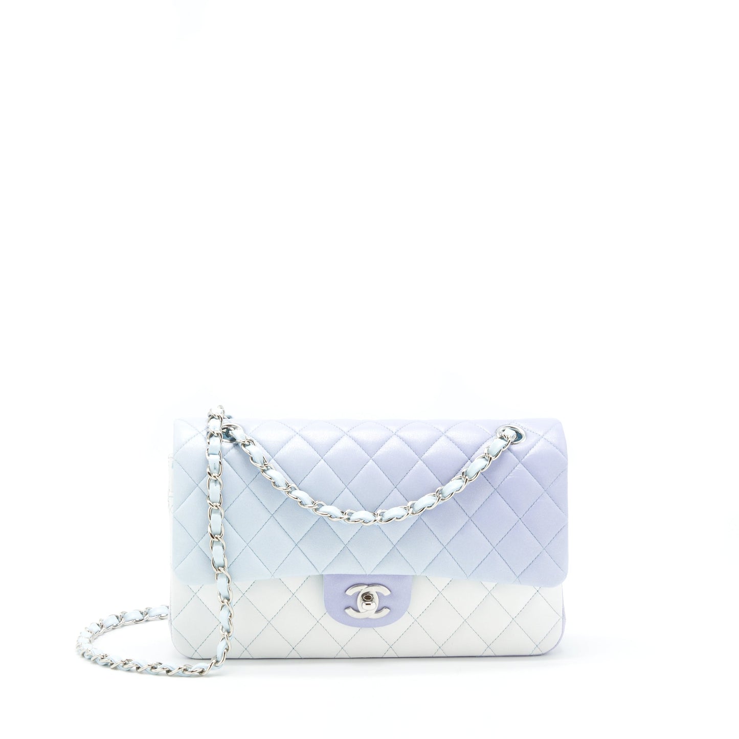 Chanel 21K Medium Classic Double Flap Bag Lambskin Ombre Iridescent