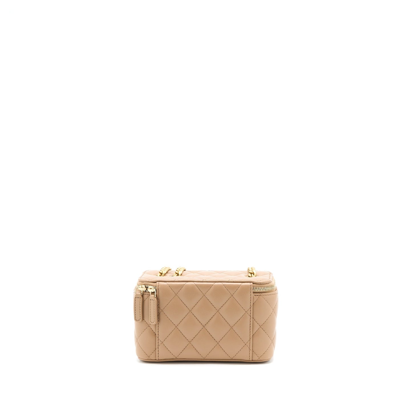 Chanel 22K Gold Pillar Adjustable Chain Long Vanity Lambskin Beige Brushed  (Microchip)