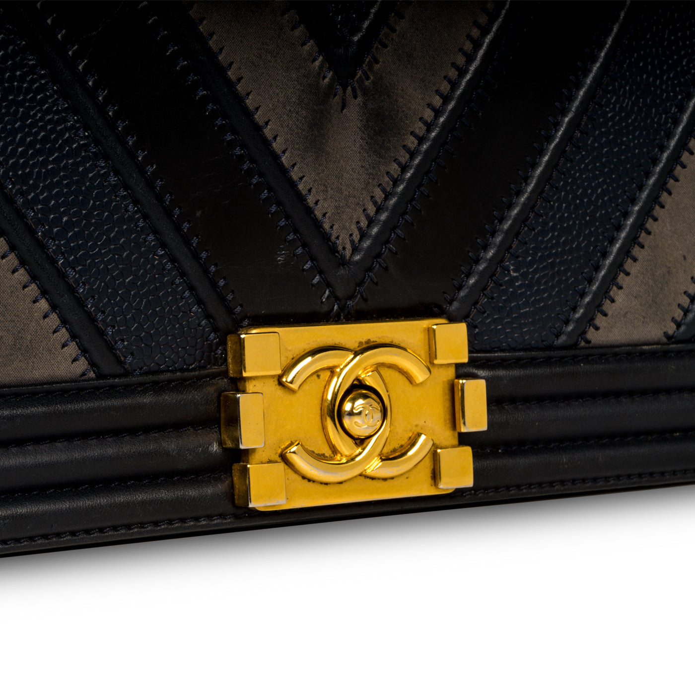 Chanel Mixed Leather Boy Bag