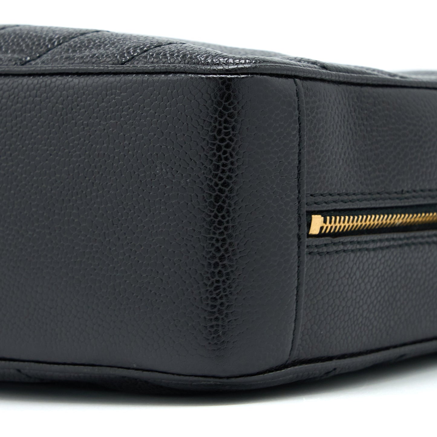Chanel  Camera Chevron Tote Bag Caviar Black
