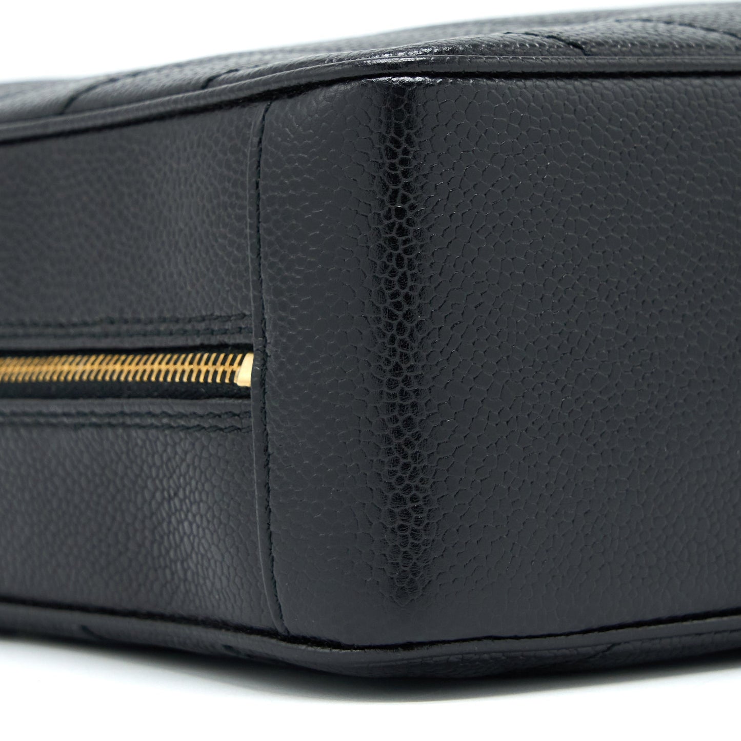 Chanel  Camera Chevron Tote Bag Caviar Black