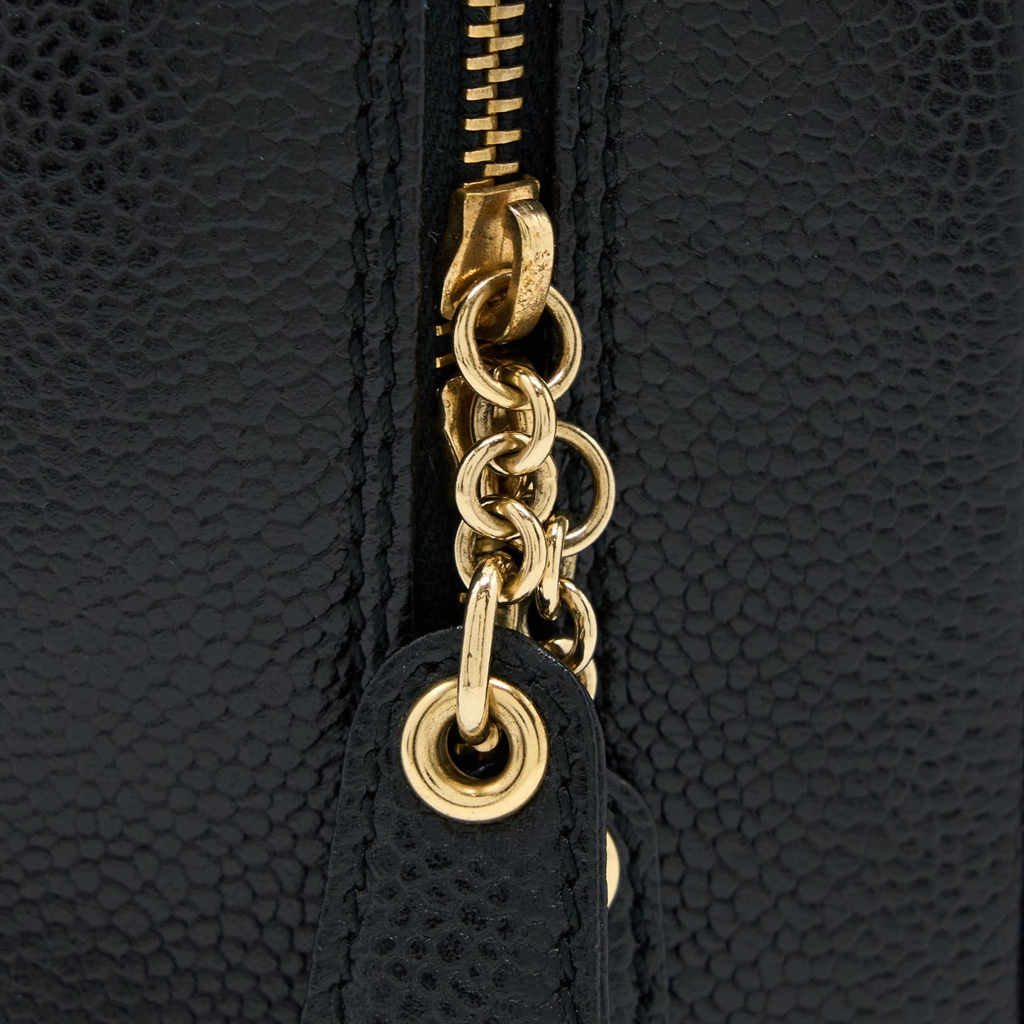 Chanel  Camera Chevron Tote Bag Caviar Black