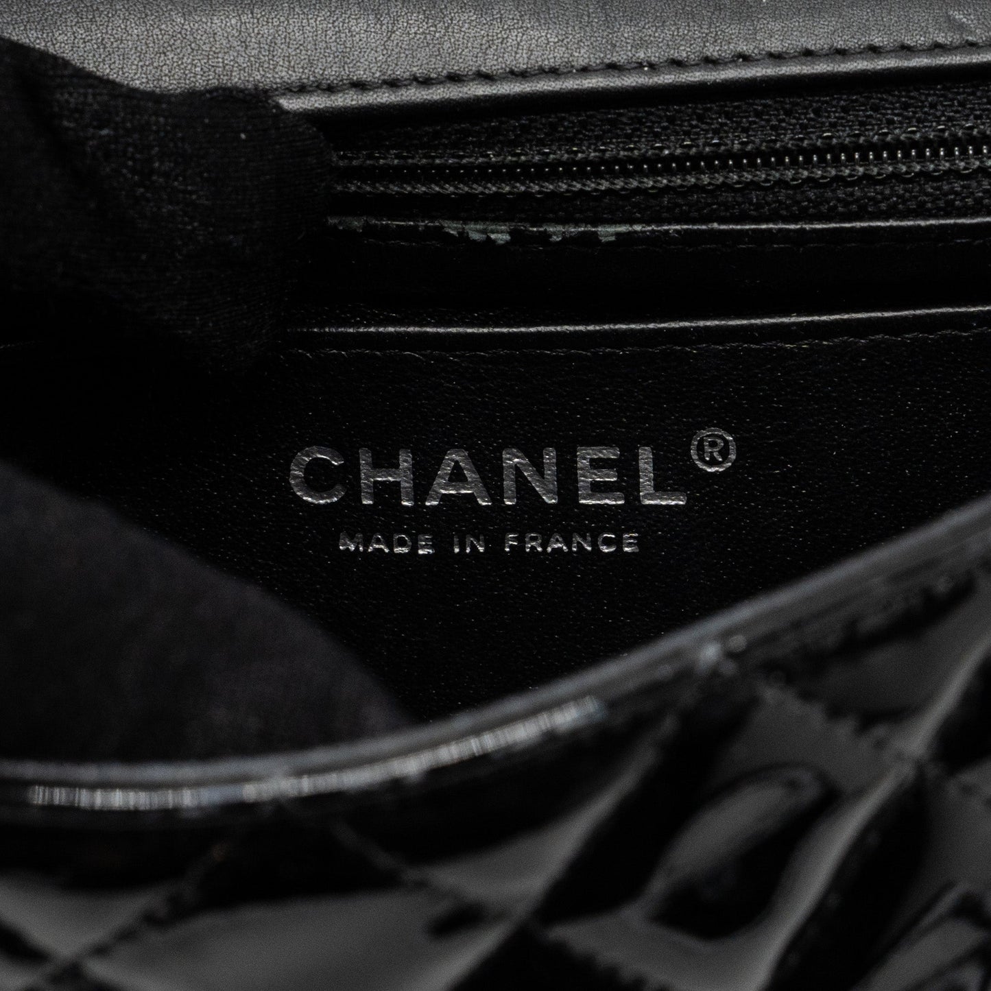 Chanel Mini Rectangular Flap Bag Patent Black