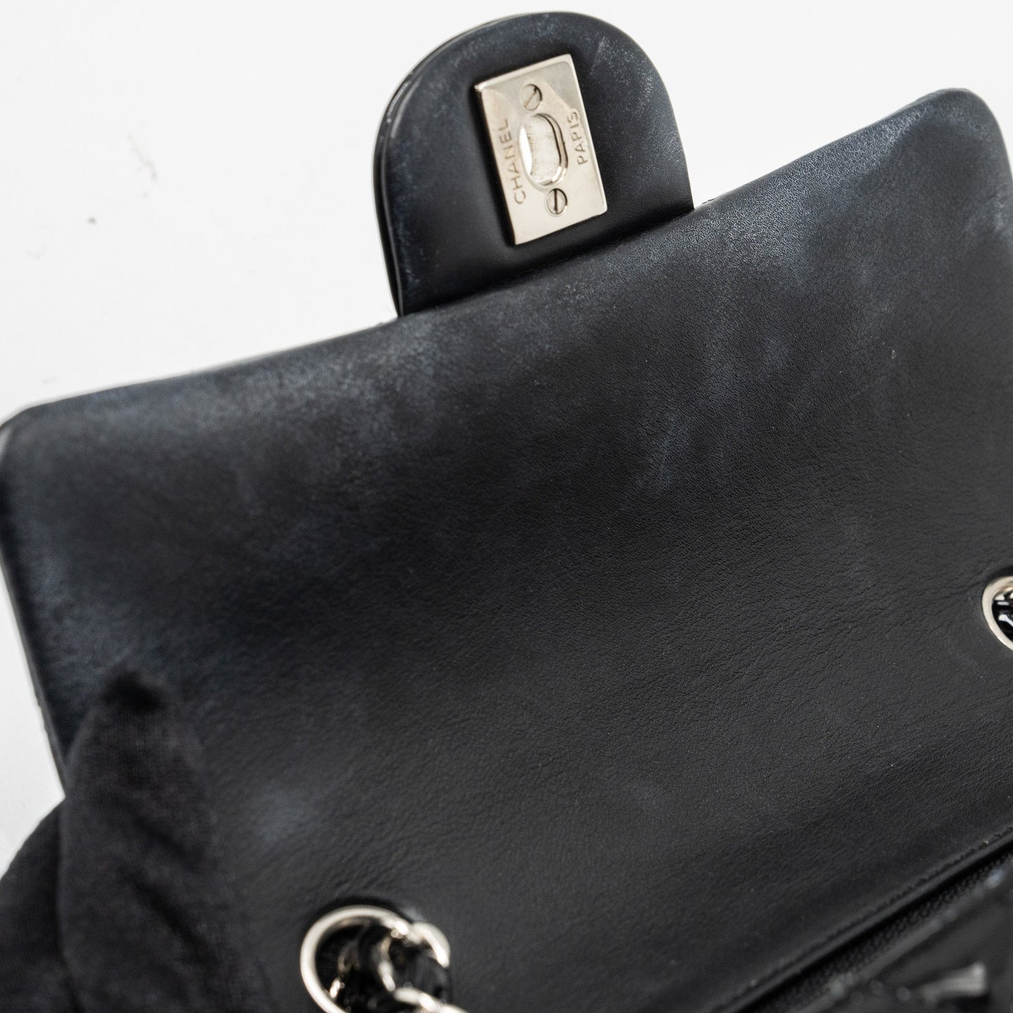 Chanel Mini Rectangular Flap Bag Patent Black