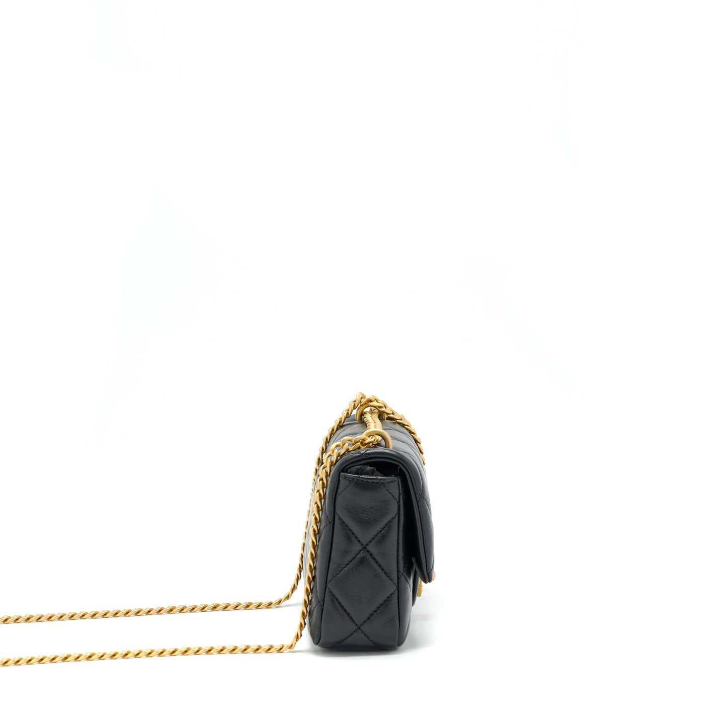 Chanel 22P Seasonal Mini Square Flap Bag Lambskin Black