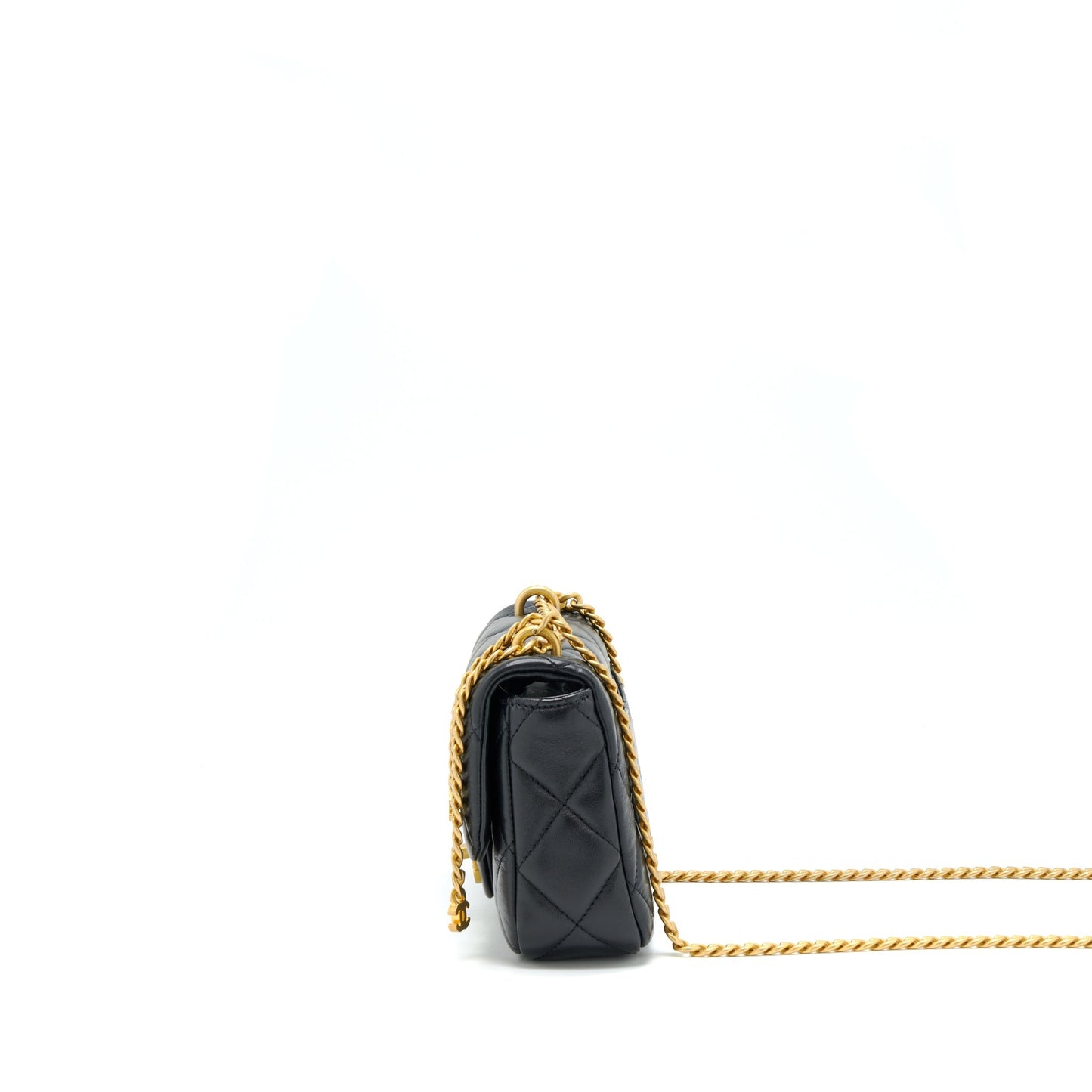Chanel 22P Seasonal Mini Square Flap Bag Lambskin Black