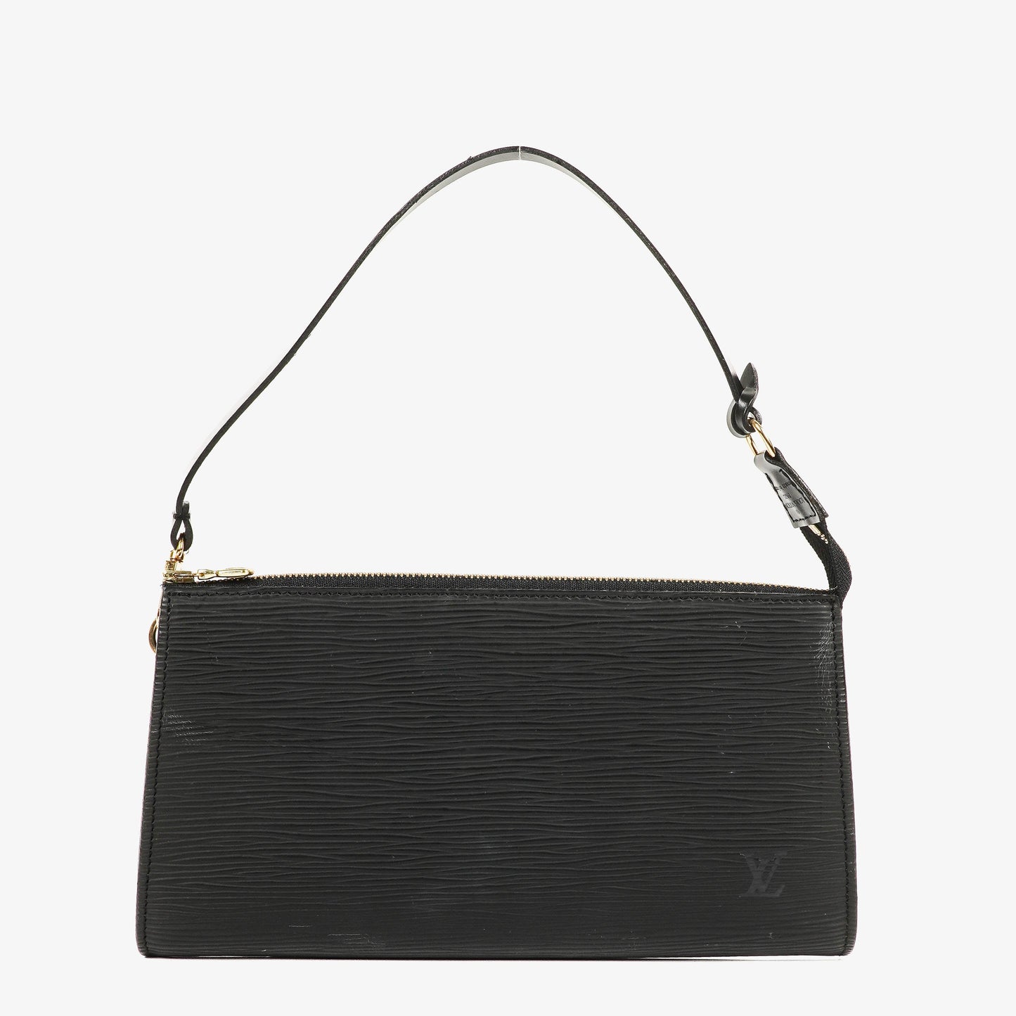 Louis Vuitton Pochette Accessoires Black EPI Leather Clutch Handbag