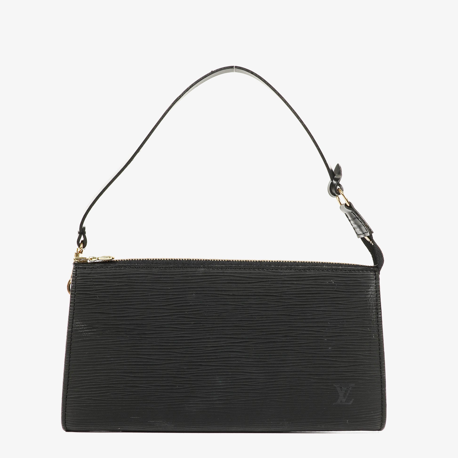 Louis Vuitton Pochette Accessoires Black EPI Leather Clutch Handbag