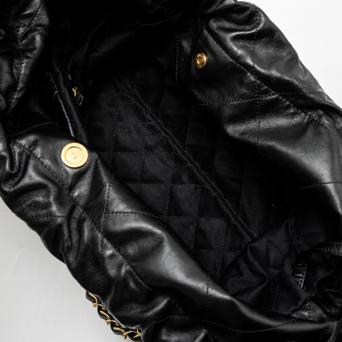 Chanel Large 22 Bag Shiny Calfskin Black  (Microchip)