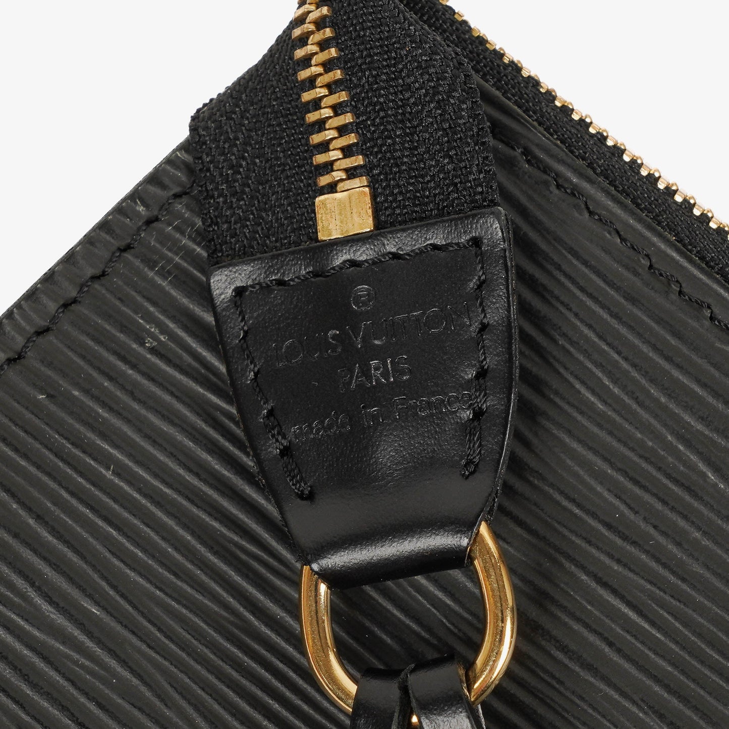 Louis Vuitton Pochette Accessoires Black EPI Leather Clutch Handbag