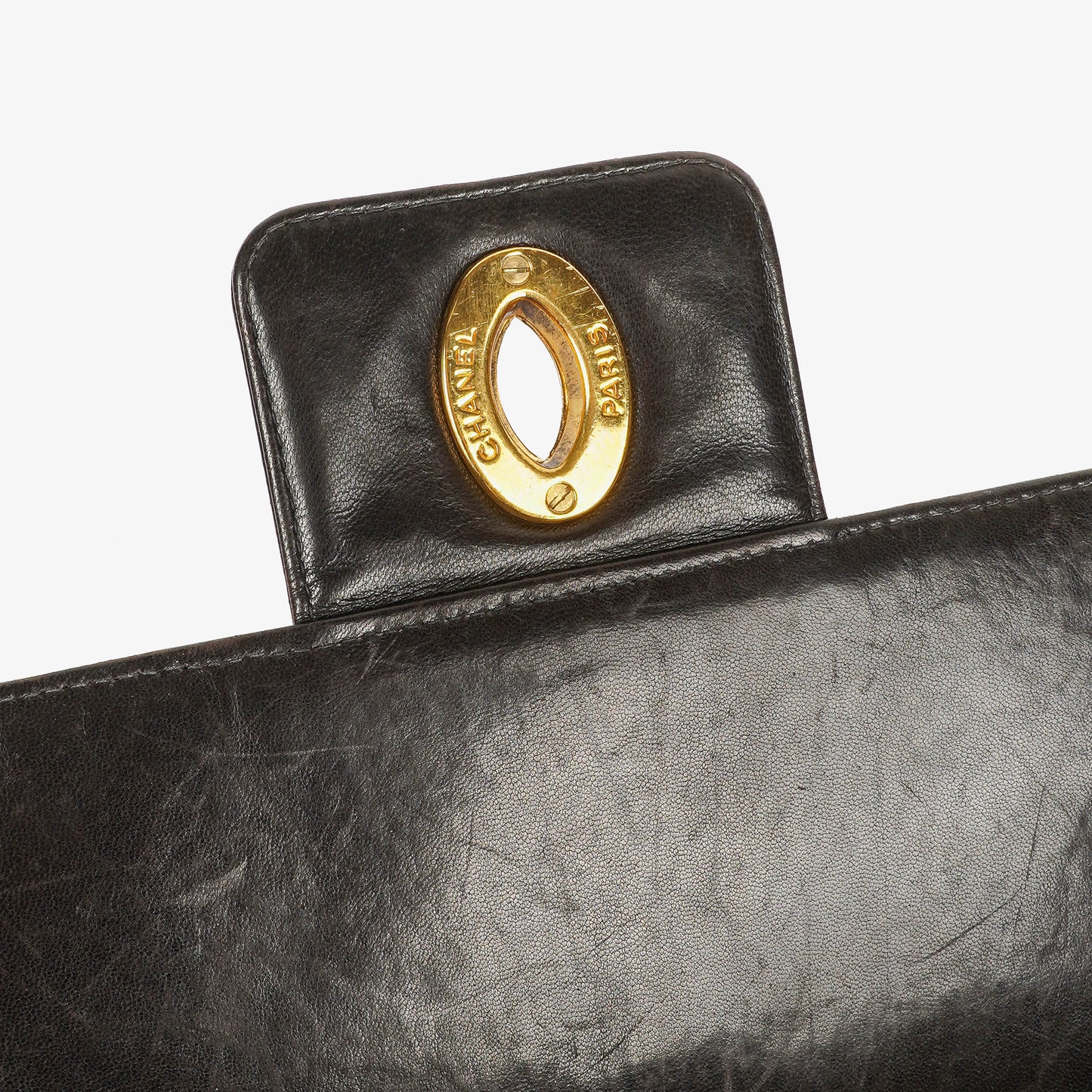 Chanel CC Maxi Logo Dark Brown Briefcase