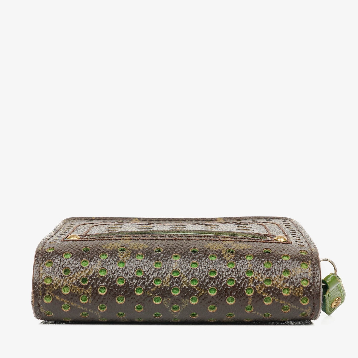 Louis Vuitton Monogram Canvas Perforated Green Compact Zip Wallet
