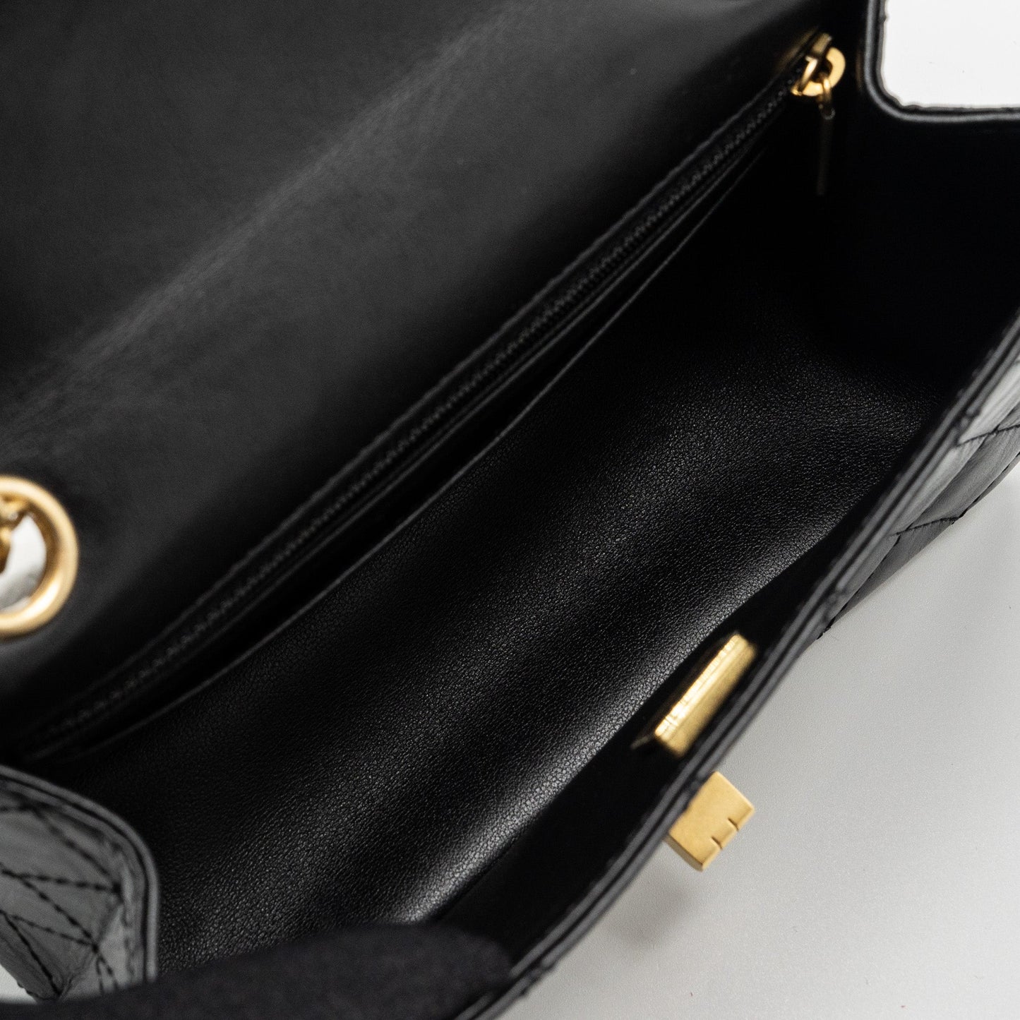 Chanel Mini 2.55 Reissue Flap Bag Aged Calfskin Black Brushed  (Microchip)