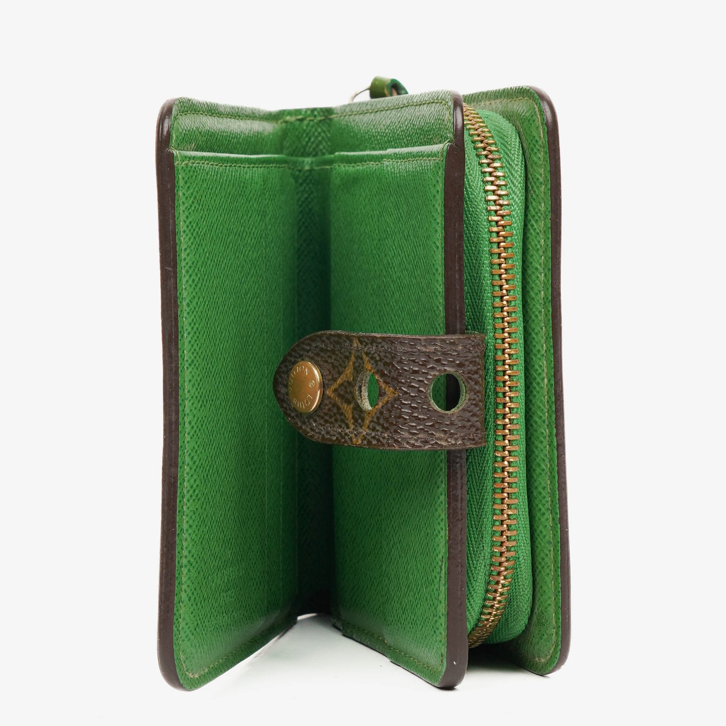 Louis Vuitton Monogram Canvas Perforated Green Compact Zip Wallet