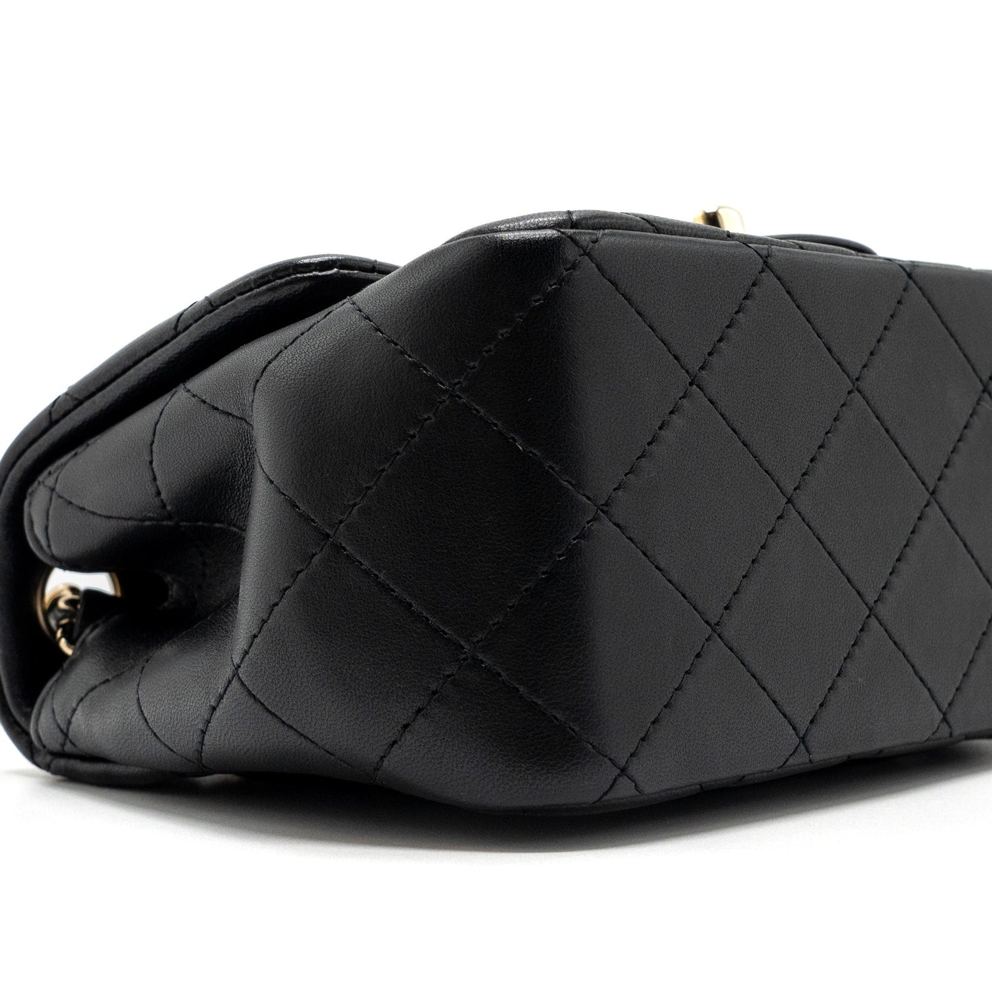 Chanel Classic Mini Square Flap Bag Lambskin Black L