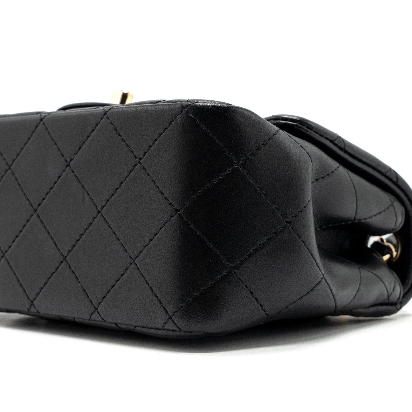 Chanel Classic Mini Square Flap Bag Lambskin Black L