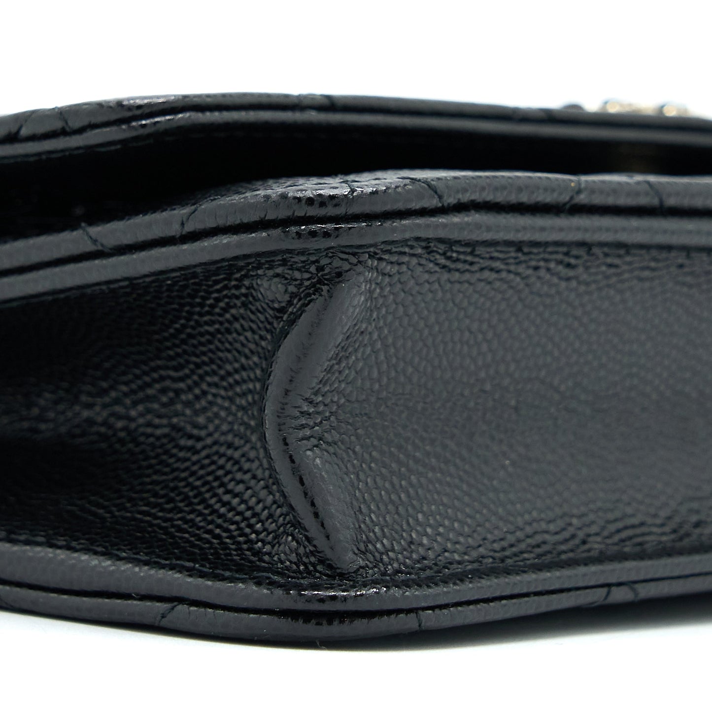 Chanel 22S Wallet On Chains With Detail CC Logo Caviar Black L
