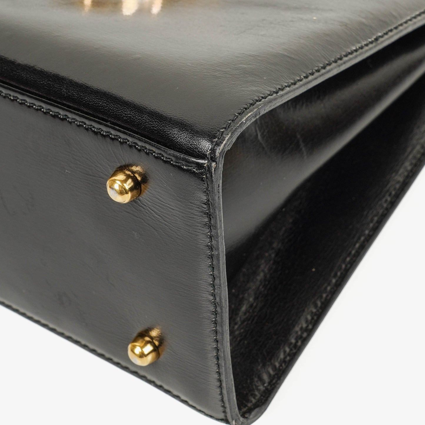 Gucci Glossy Leather Vintage Lady Lock Bag Black