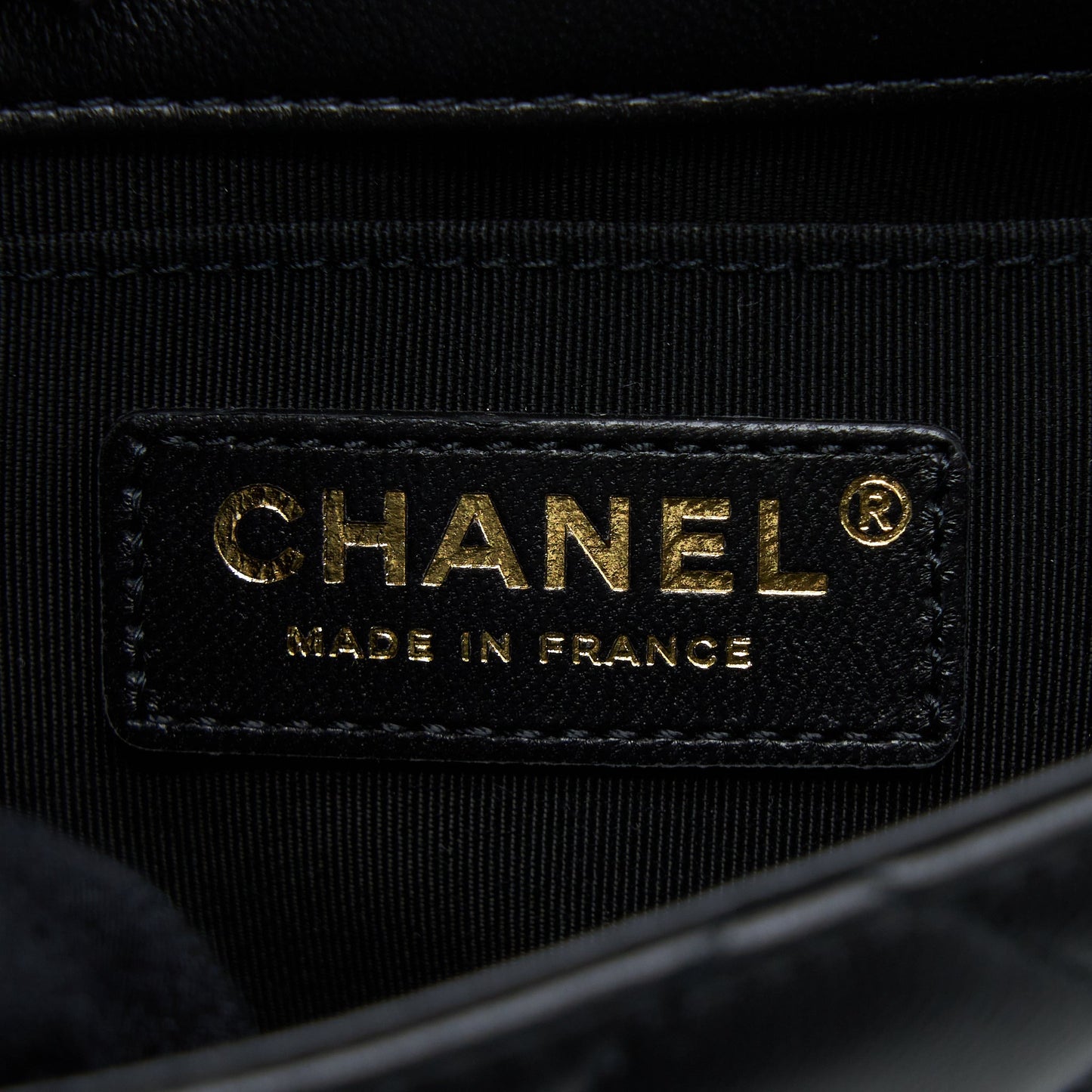 Chanel Small Pearl Logo Strap Flap Bag Lambskin Black L