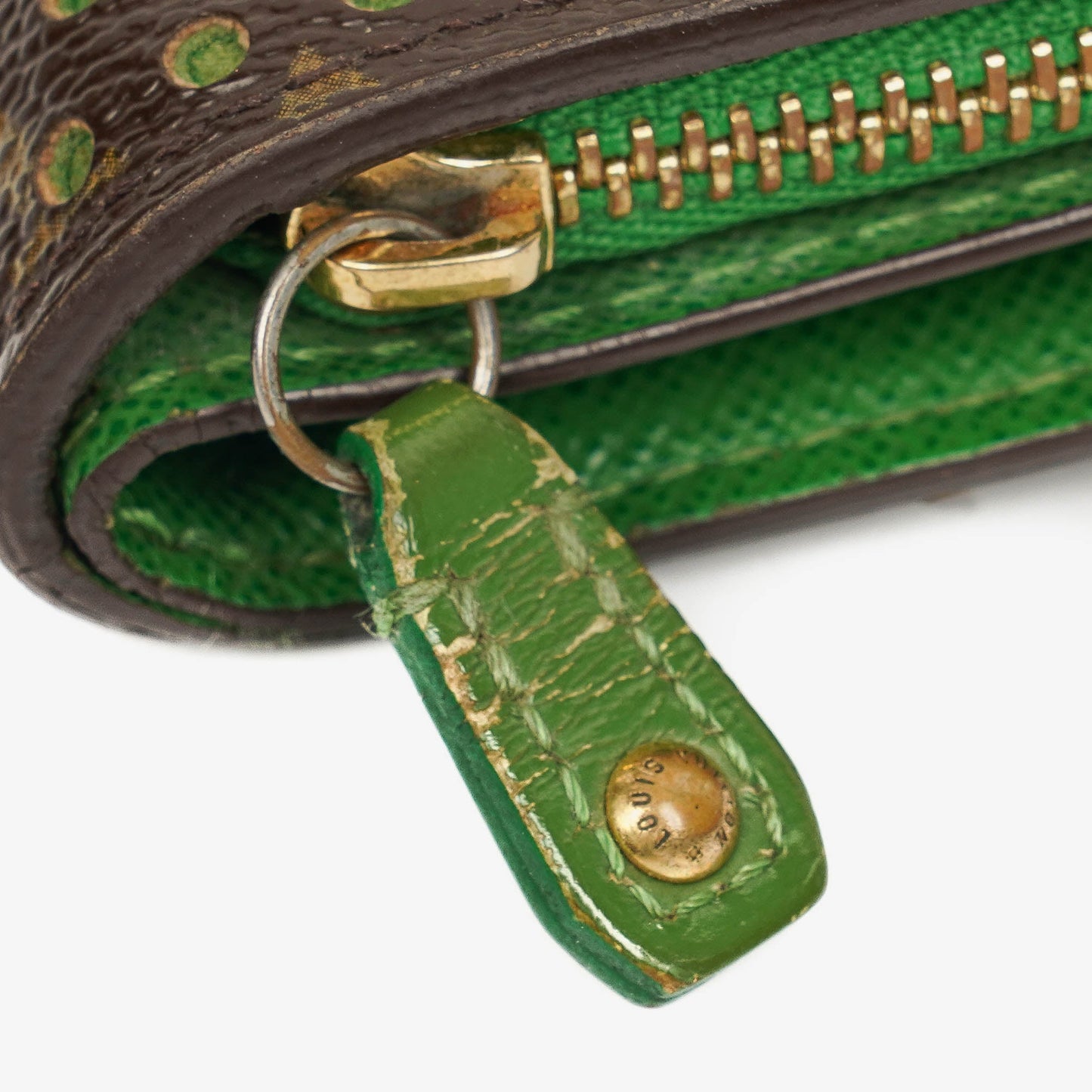 Louis Vuitton Monogram Canvas Perforated Green Compact Zip Wallet