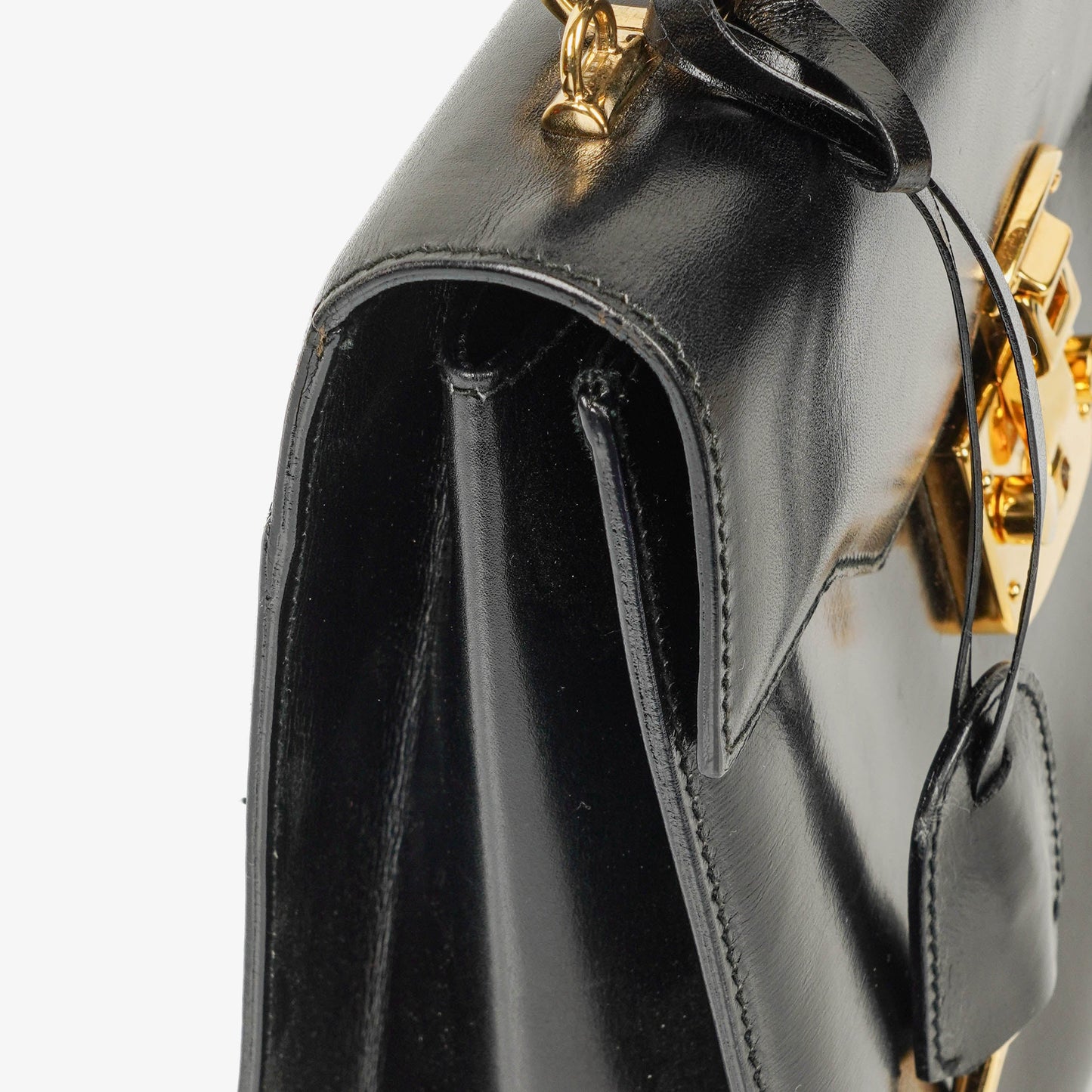 Gucci Glossy Leather Vintage Lady Lock Bag Black