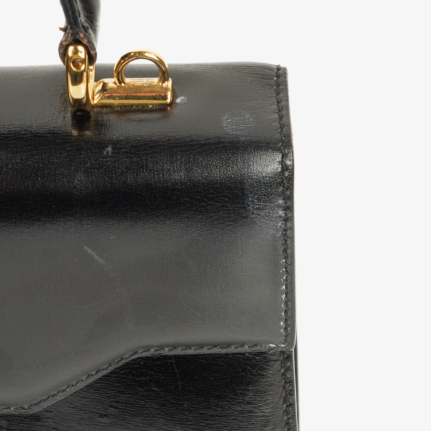 Gucci Glossy Leather Vintage Lady Lock Bag Black
