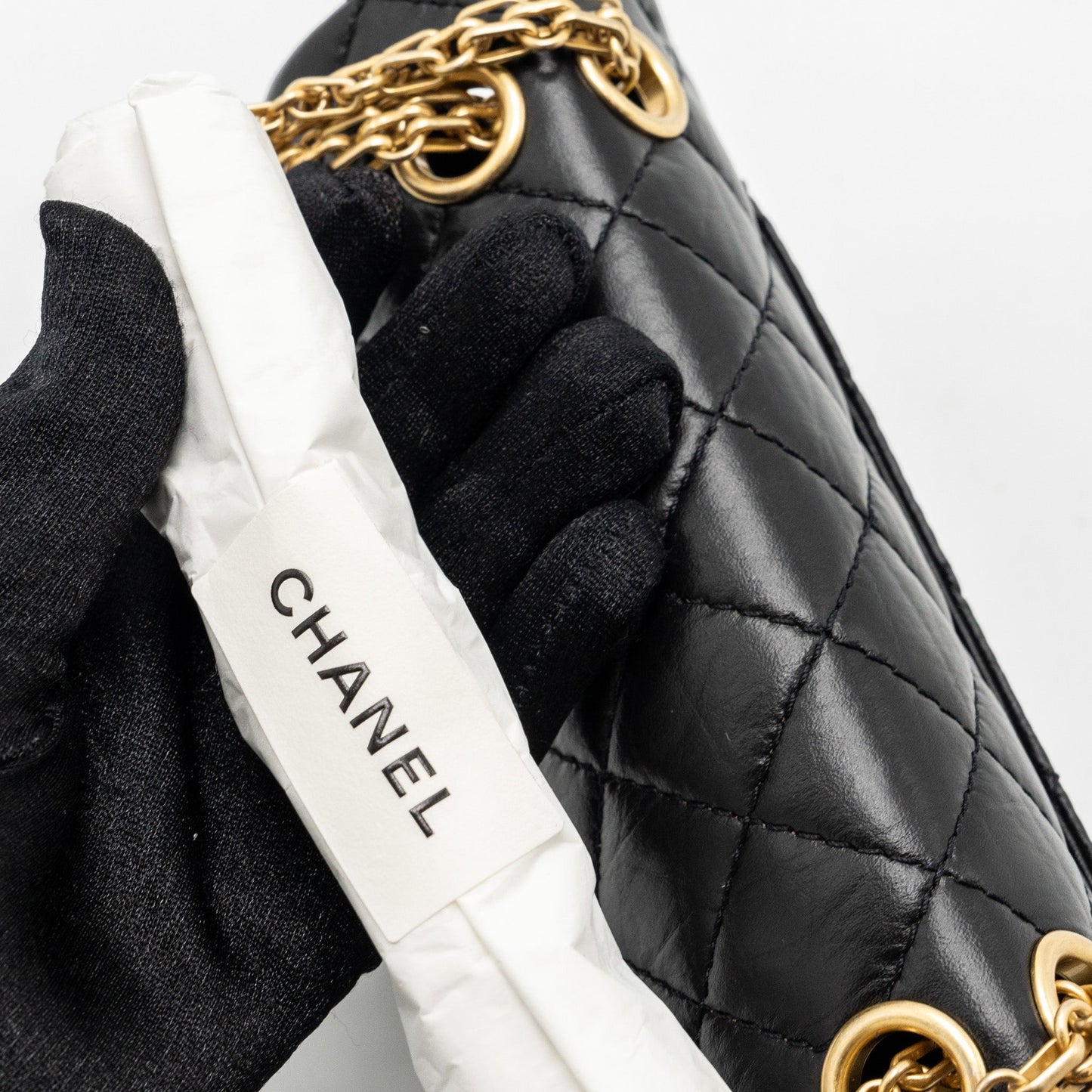 Chanel Mini 2.55 Reissue Flap Bag Aged Calfskin Black Brushed  (Microchip)