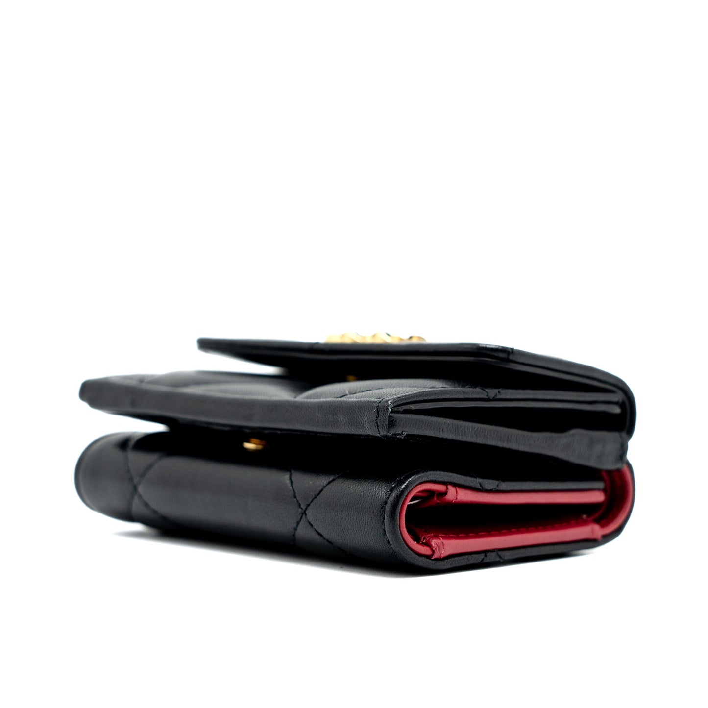 Chanel 19 Flap Compact Wallet Lambskin Black  (Microchip)